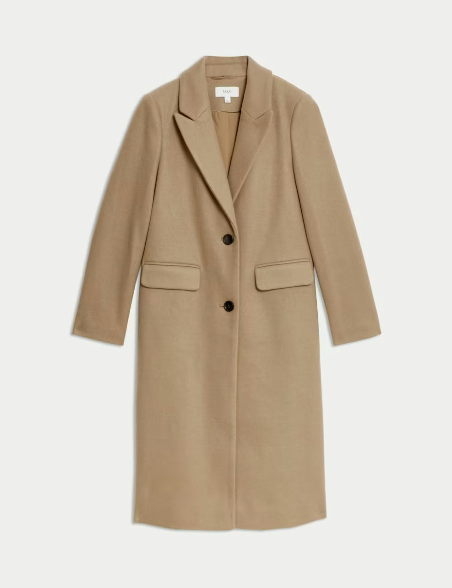 M&S Single Breasted Longline Tailored Coat