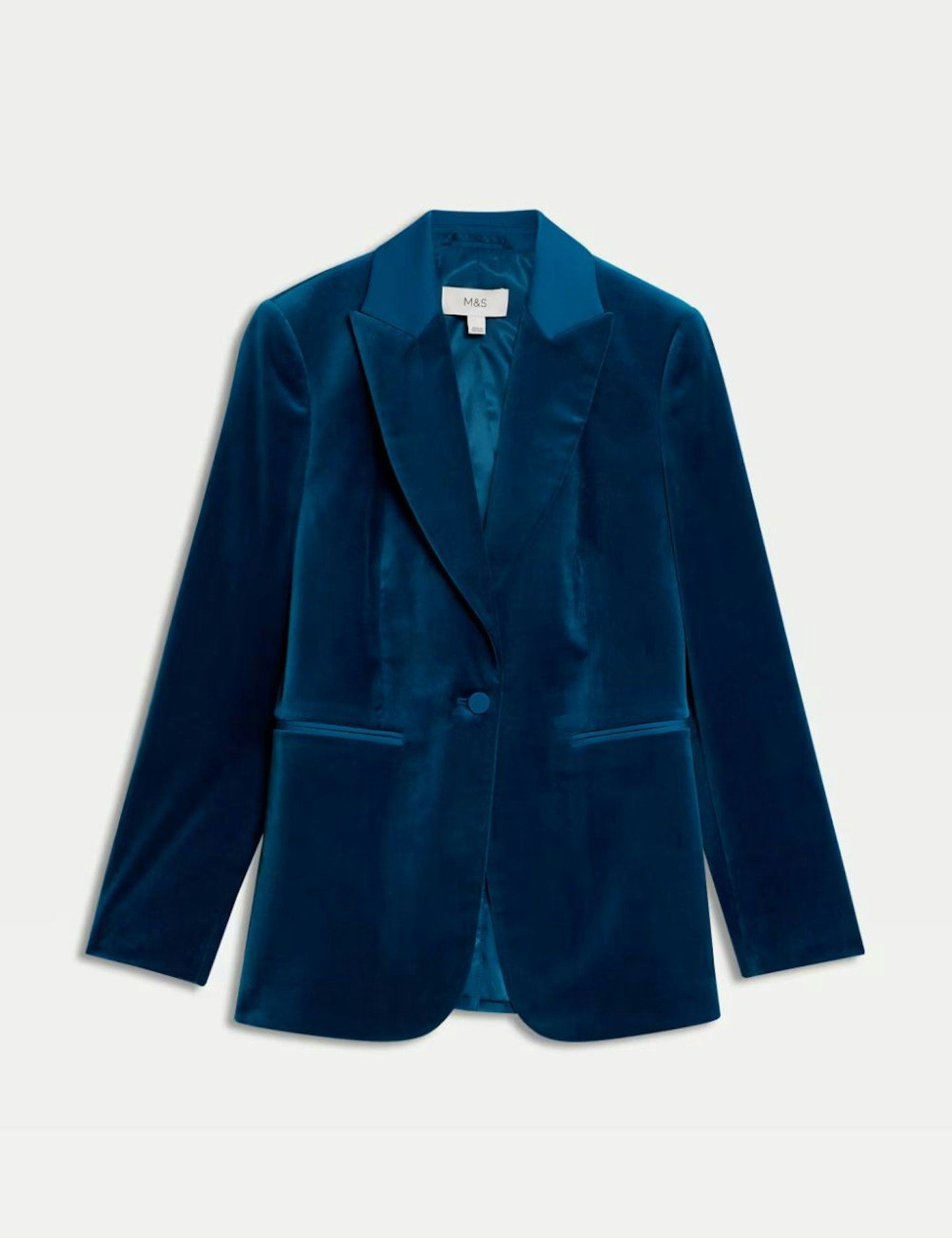 M&S Velvet Tailored Single Breasted Blazer