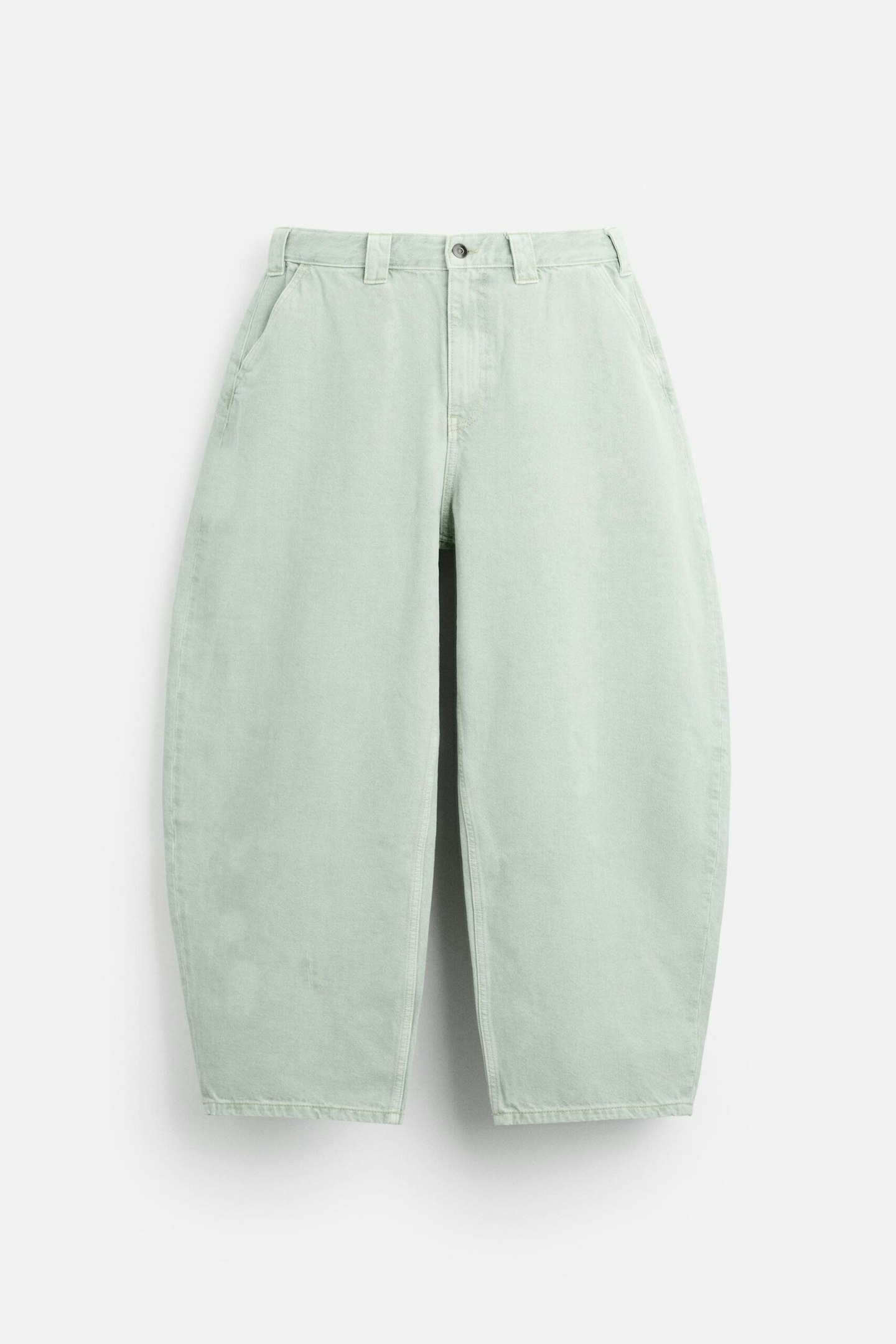 Balloon-Fit Denim Trousers