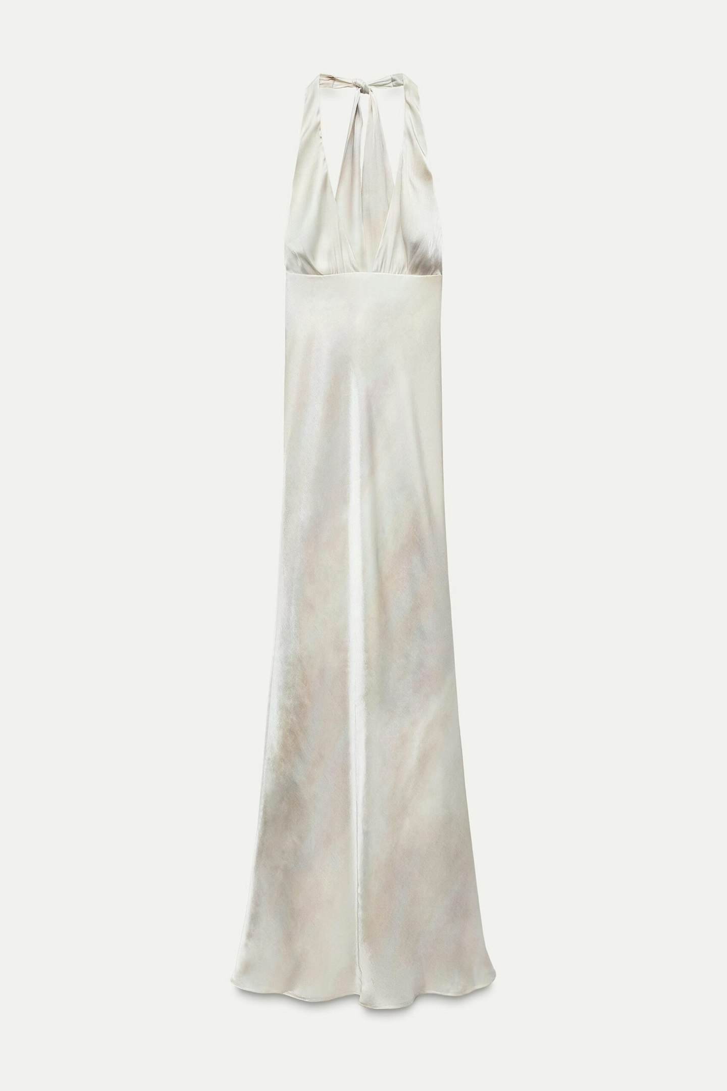 Zara, Long Satin Halter Dress