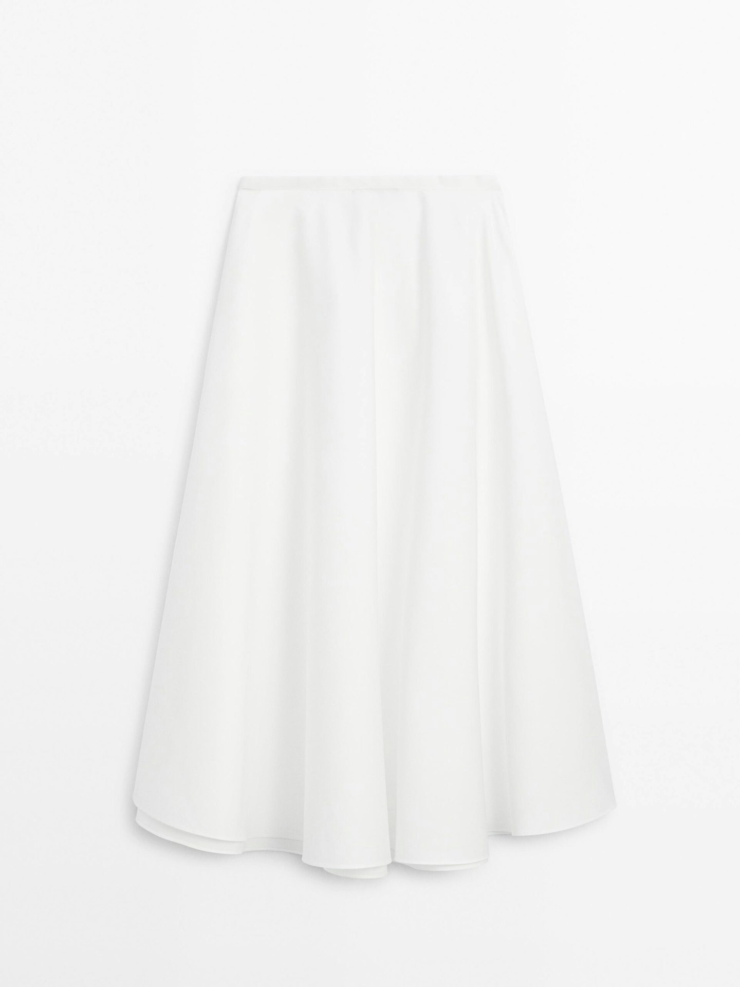 massimo dutti white midi skirt