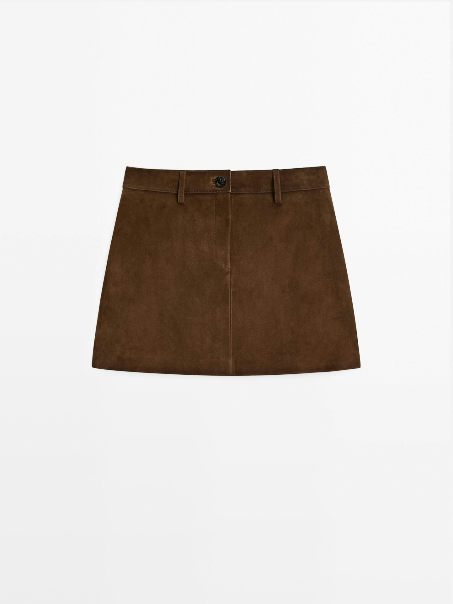 massimo dutti suede leather mini skirt