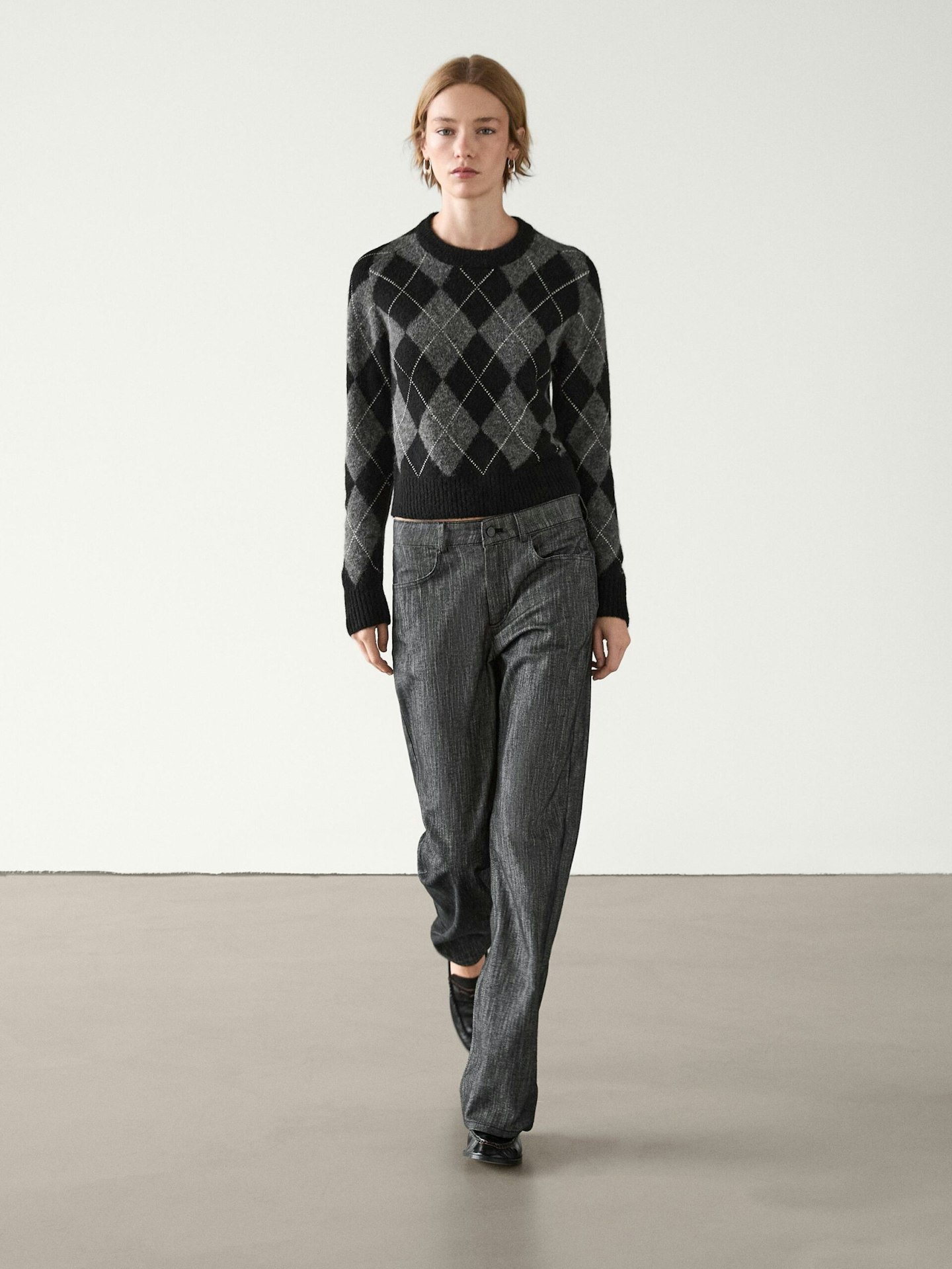 Massimo Dutti, Alpaca and Wool Blend Argyle Sweater