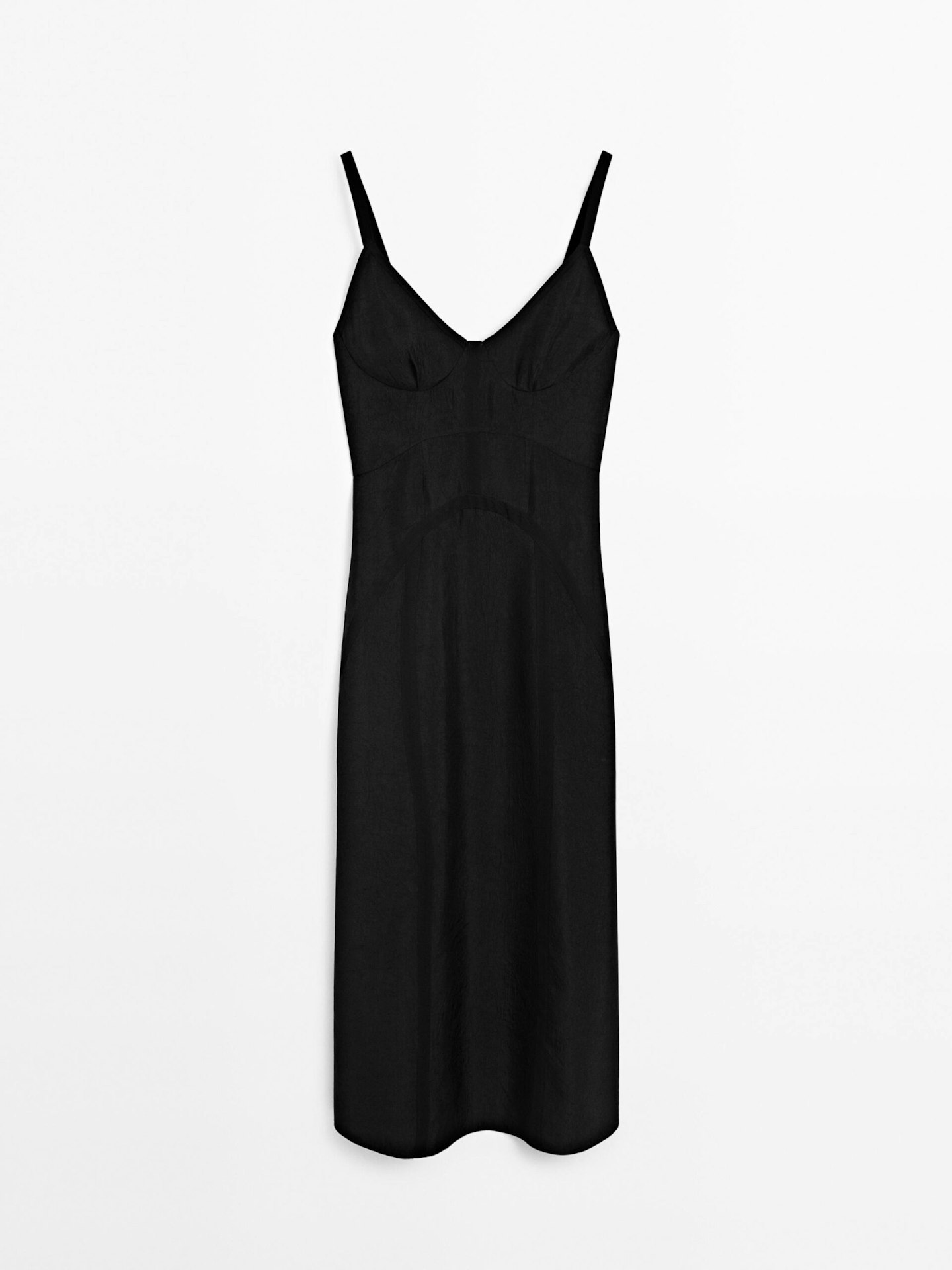 massimo dutti black slip dress