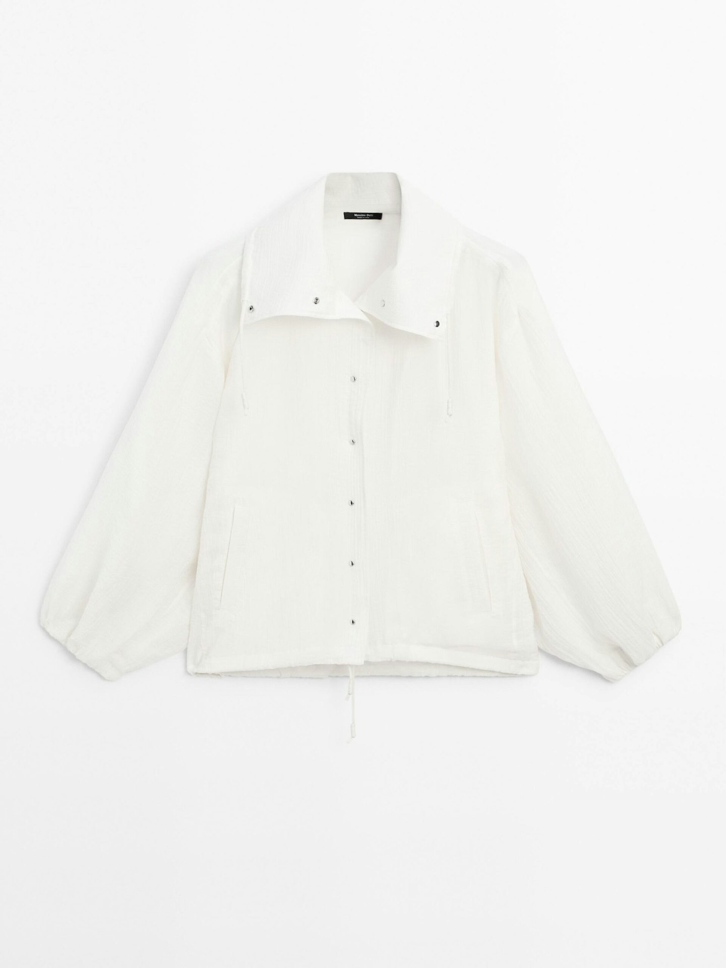 massimo dutti flowing white bomber jacket