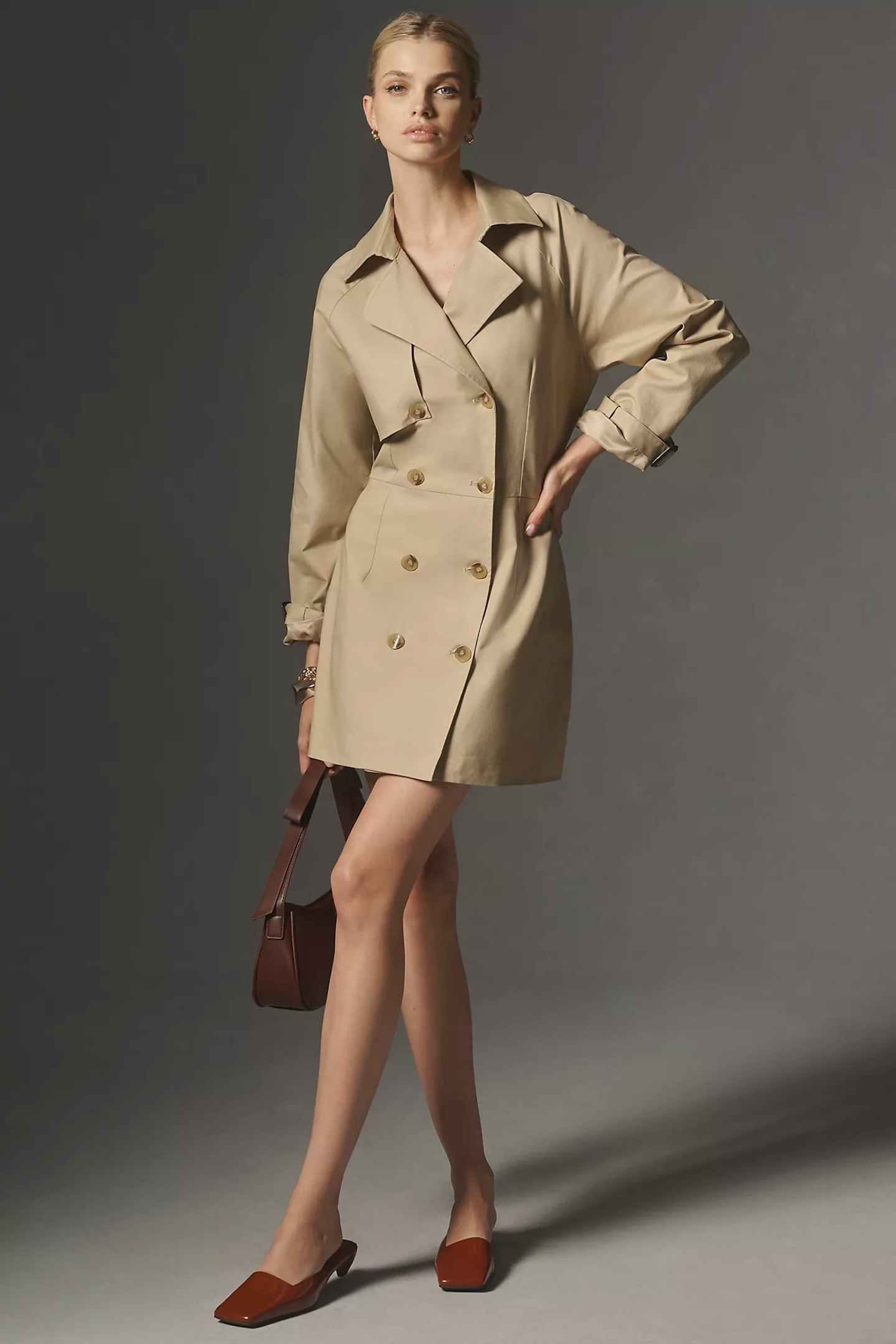 snthropologie trench coat dress