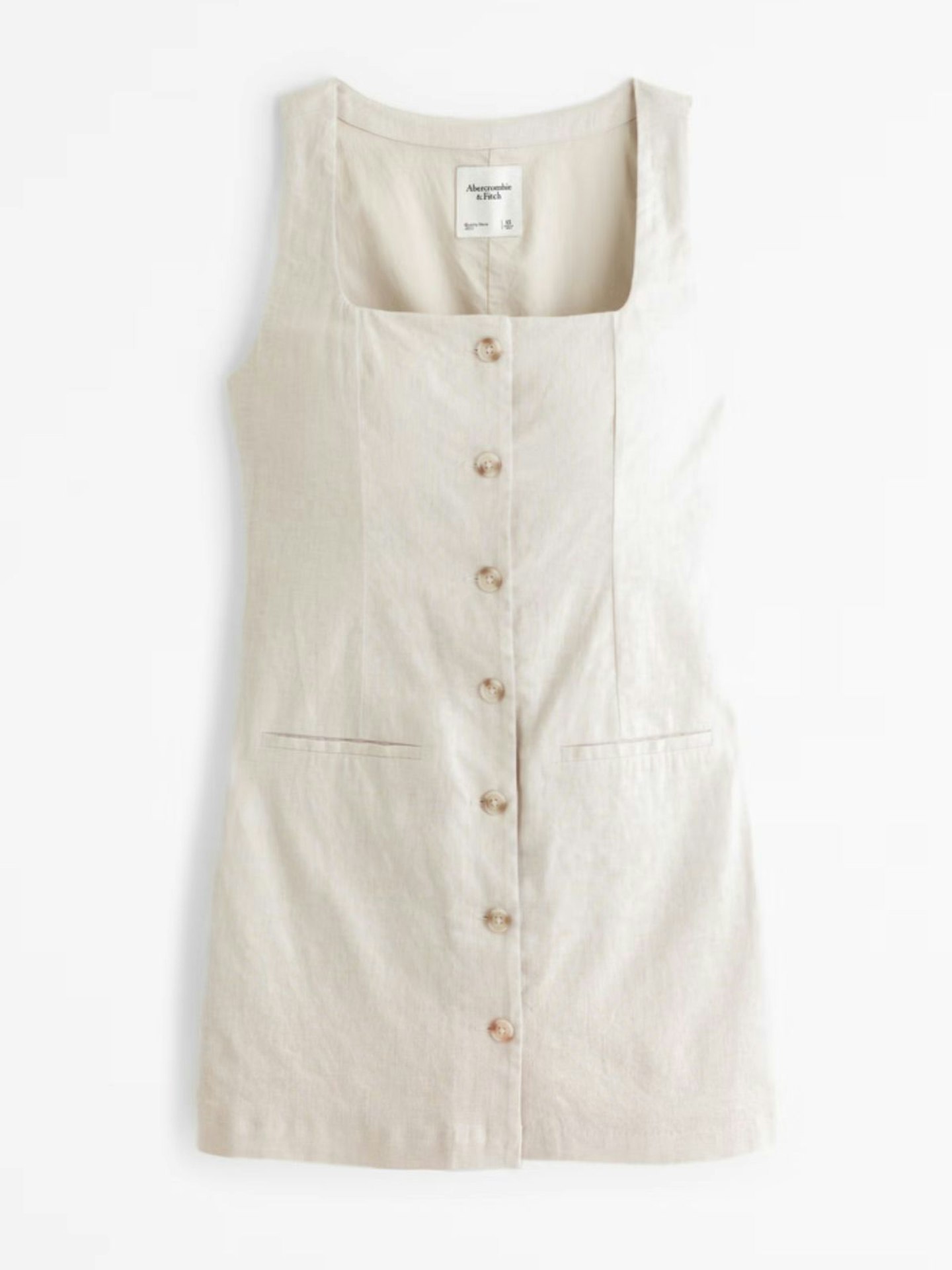 Abercrombie & Fitch, The A&F Mara Squareneck Linen-Blend Vest Mini Dress