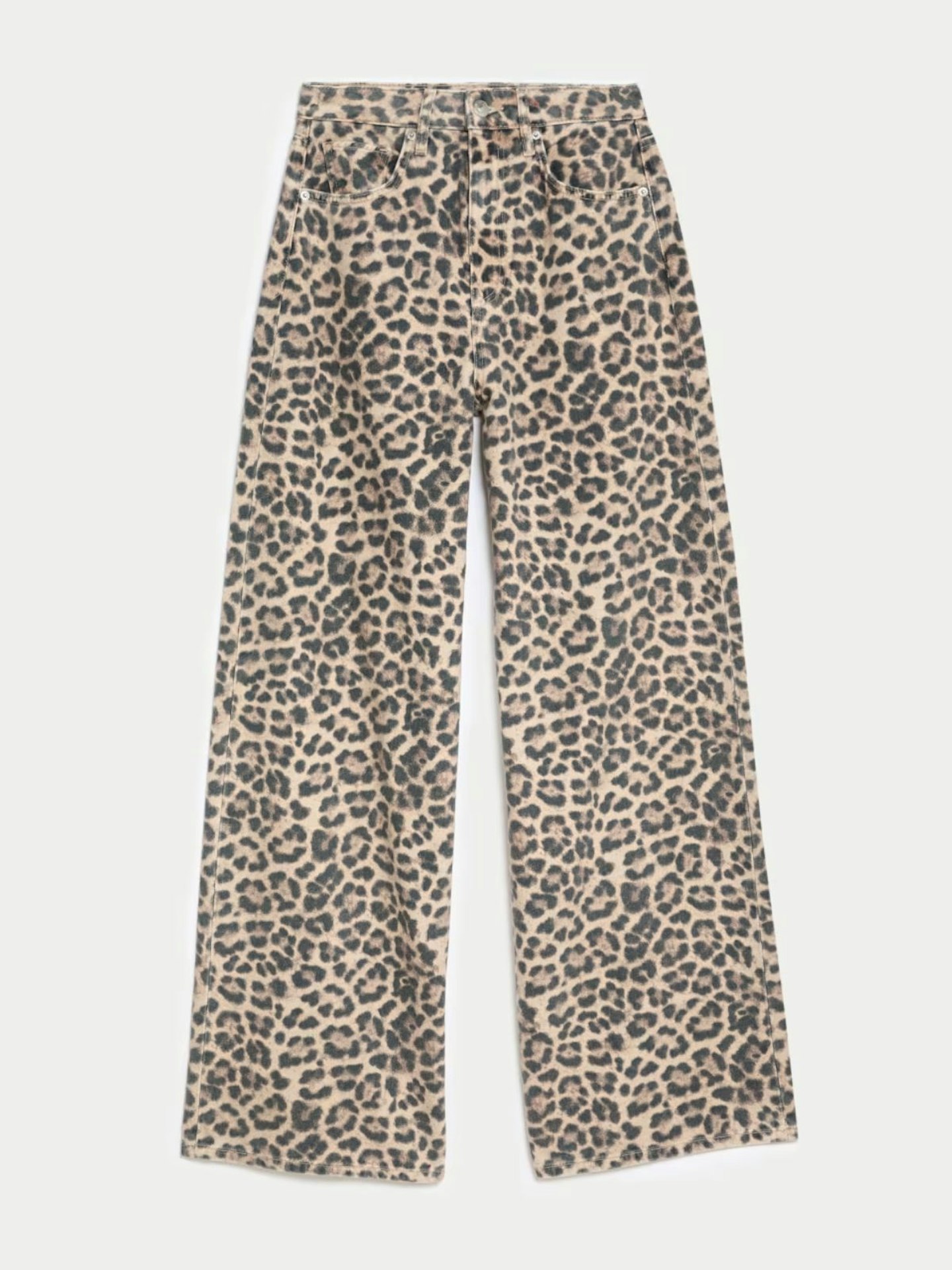 Animal Print Wide Leg Jeans