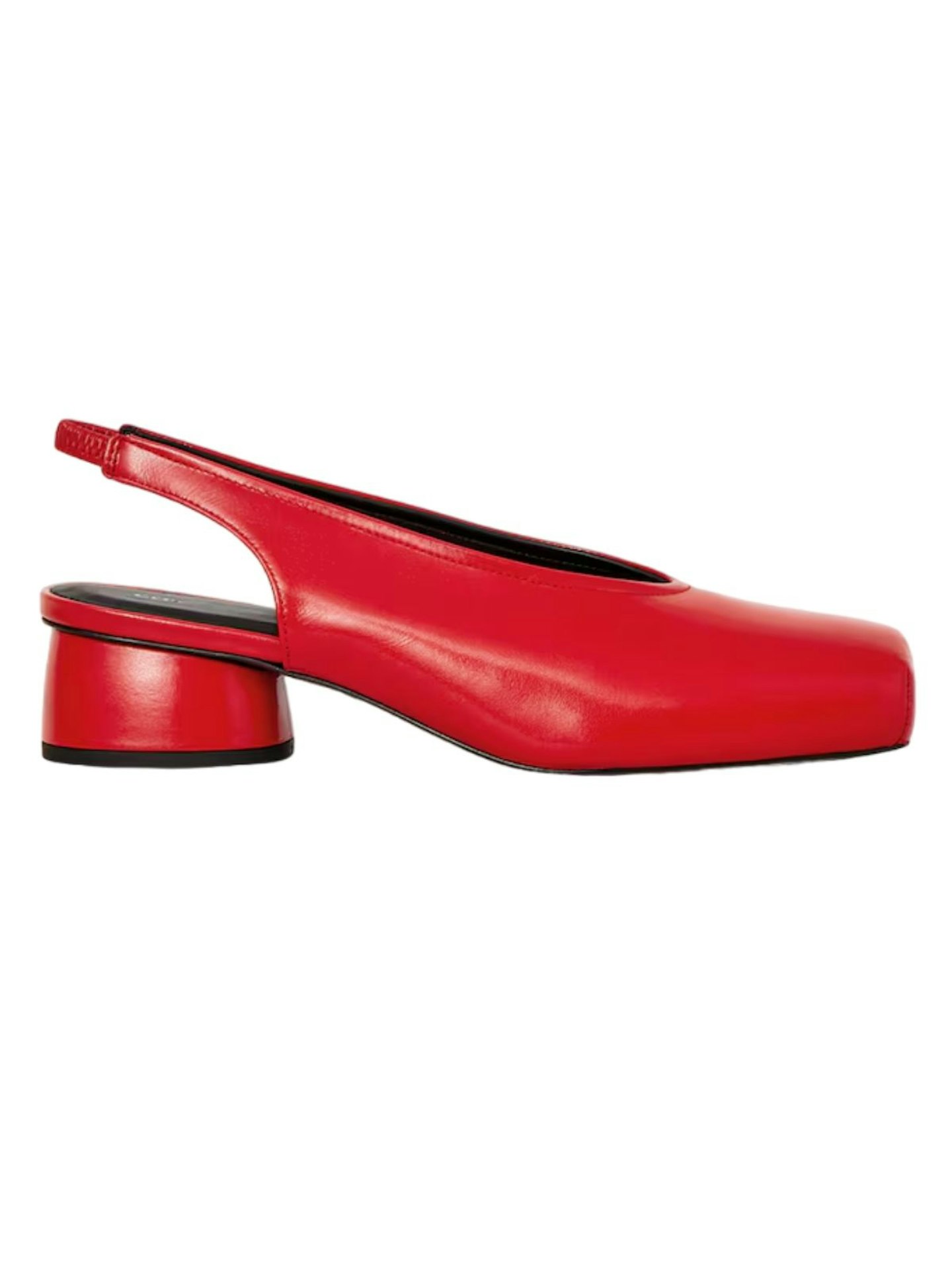 COS Square-Toe Leather Heeled Ballet Pumps