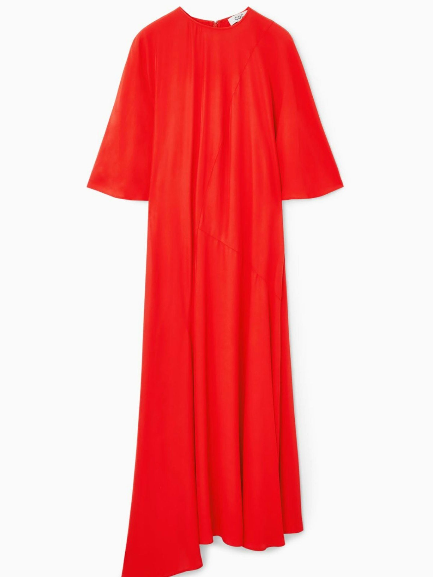 COS, Asymmetric Draped Midi Dress