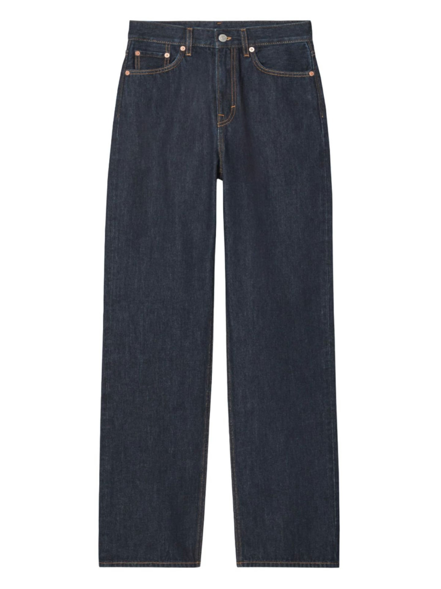 Column Straight Leg-Jeans, Dark Blue