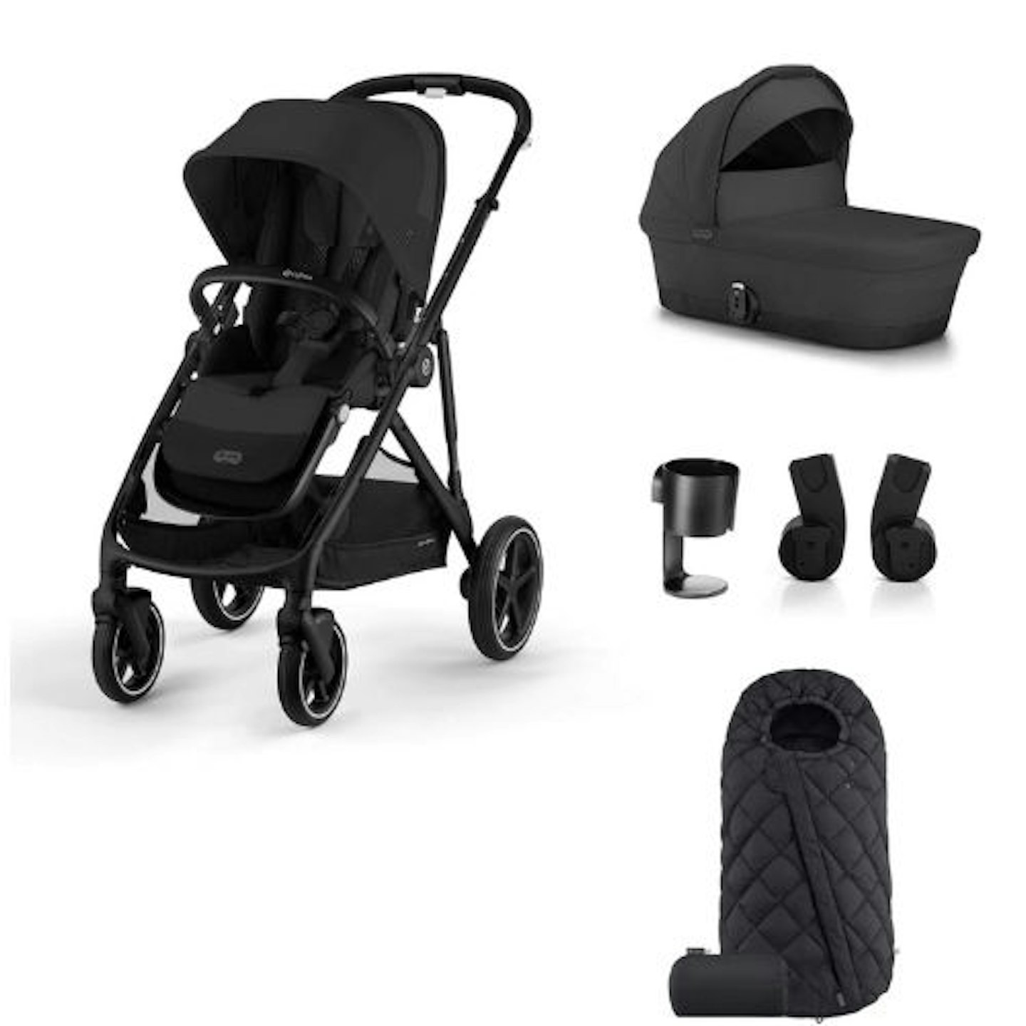 Cybex Gazelle S Pushchair Bundle (5 piece) - Moon Black