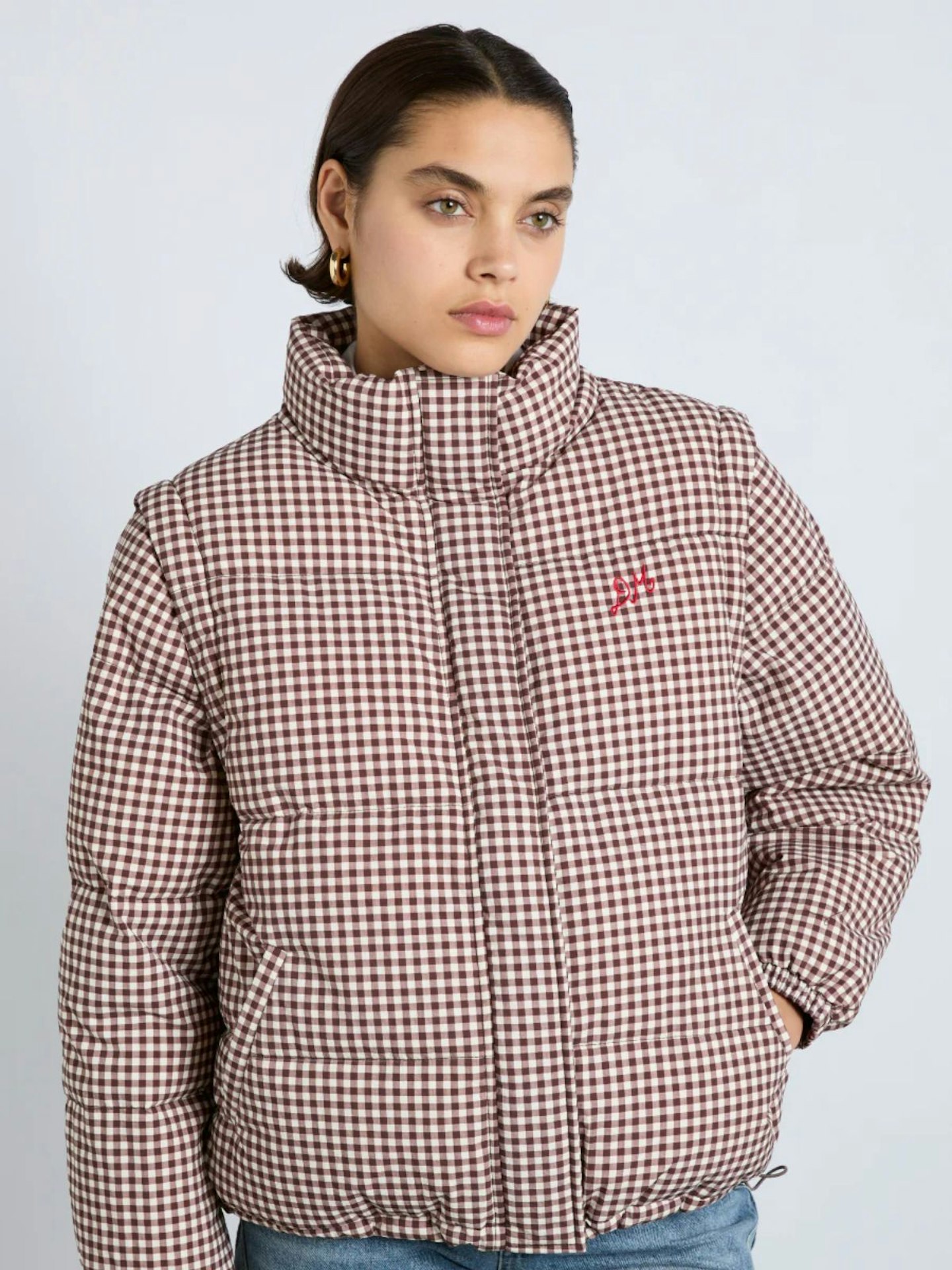 Jennifer Check Puffer - Chocolate Gingham