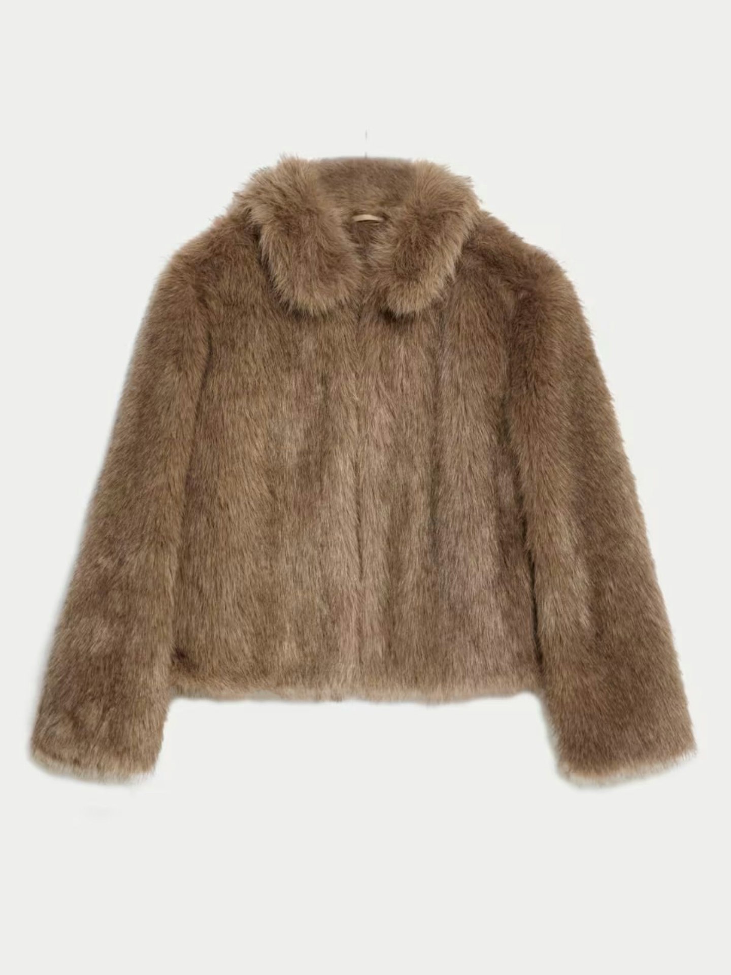 Faux Fur Collared Short Coat