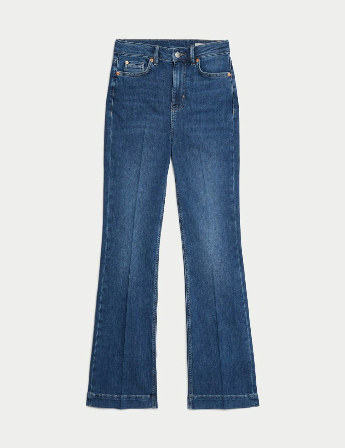 M&S, High Waisted Crease Front Slim Flare Jeans