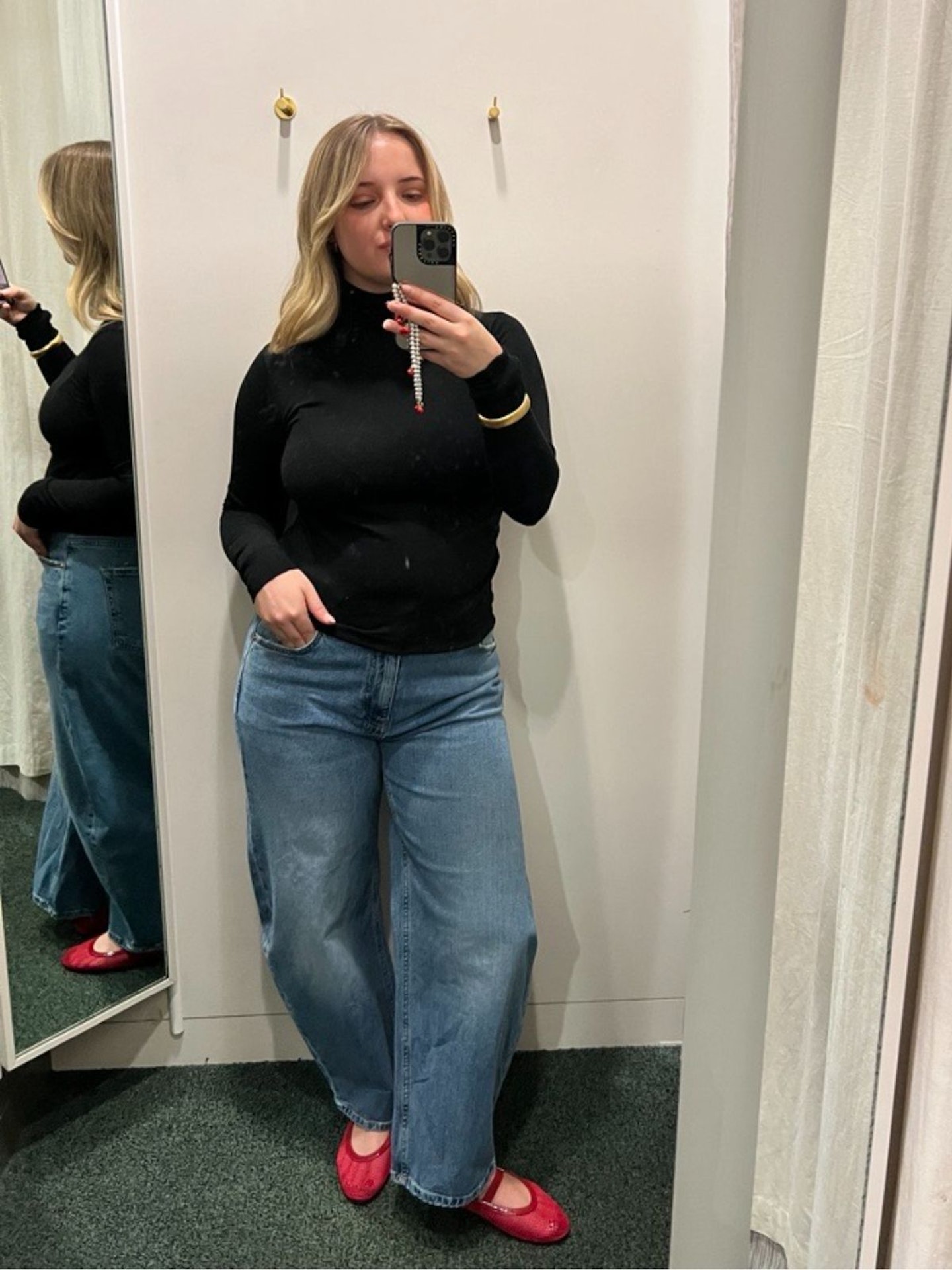 M&S Mid Rise Relaxed Horseshoe Jeans