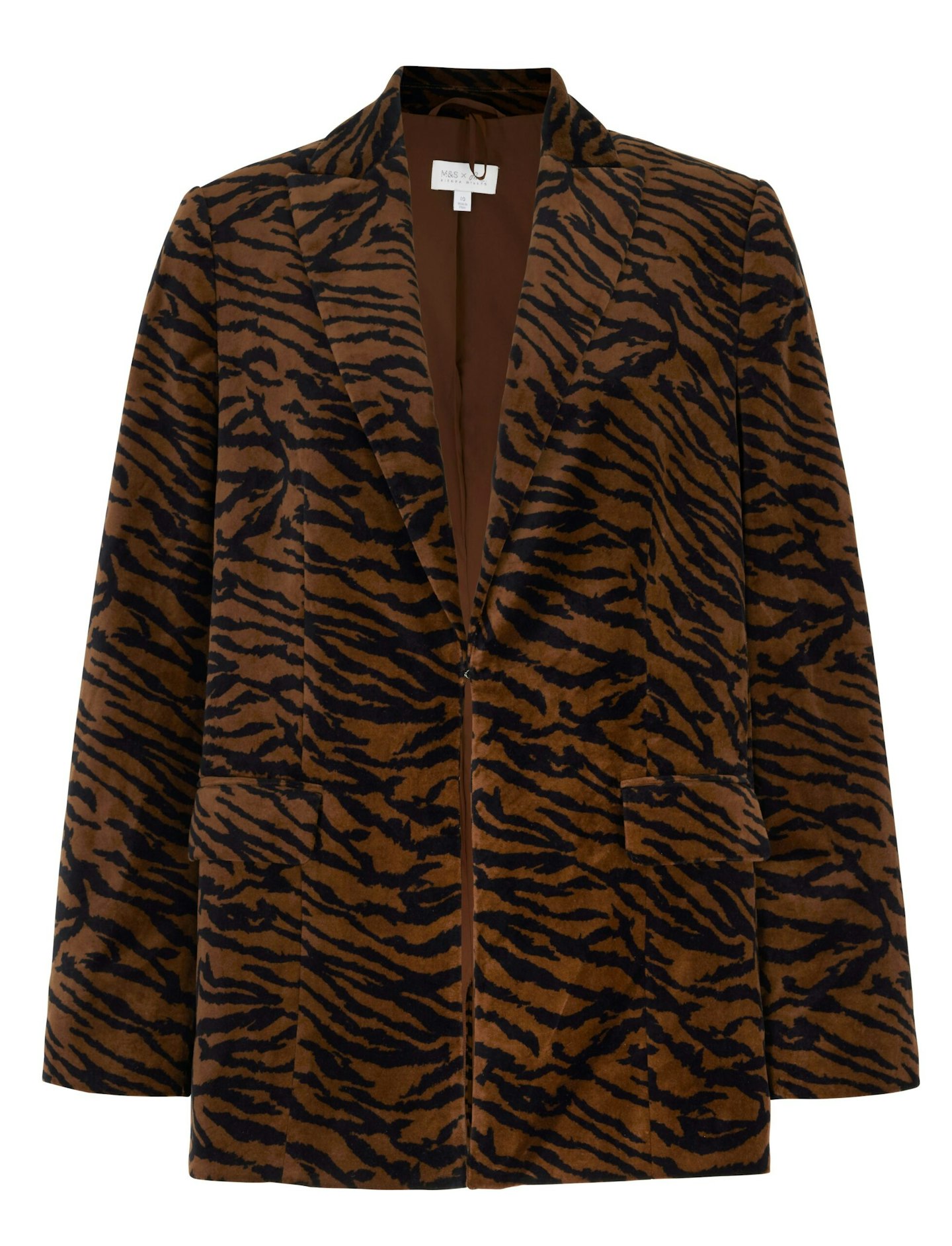 m&s x sienna miller tiger print blazer 