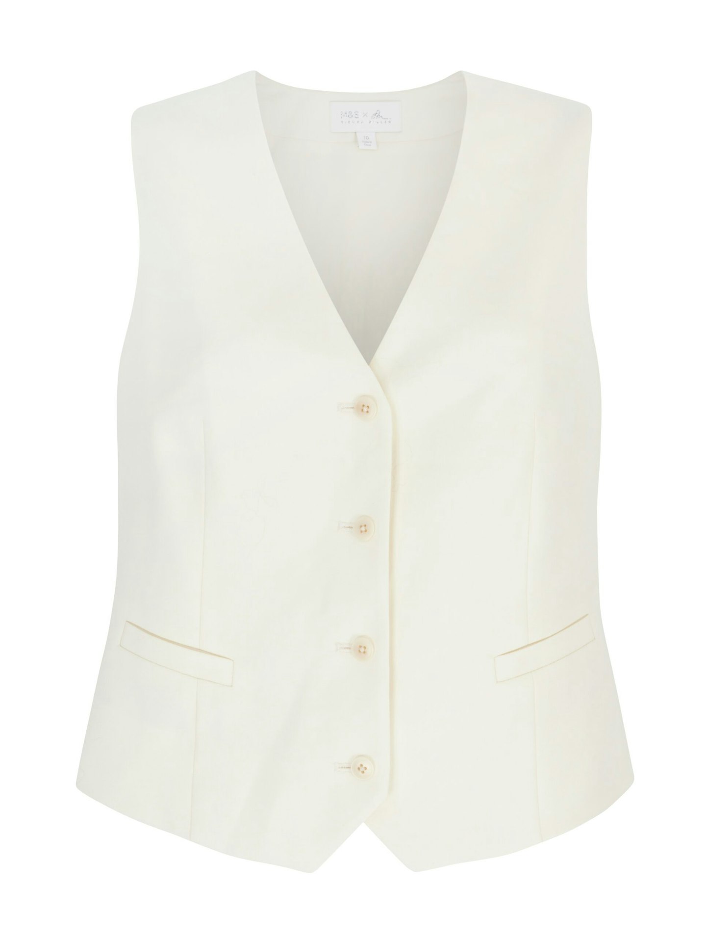 m&s x sienna miller white waistcoat