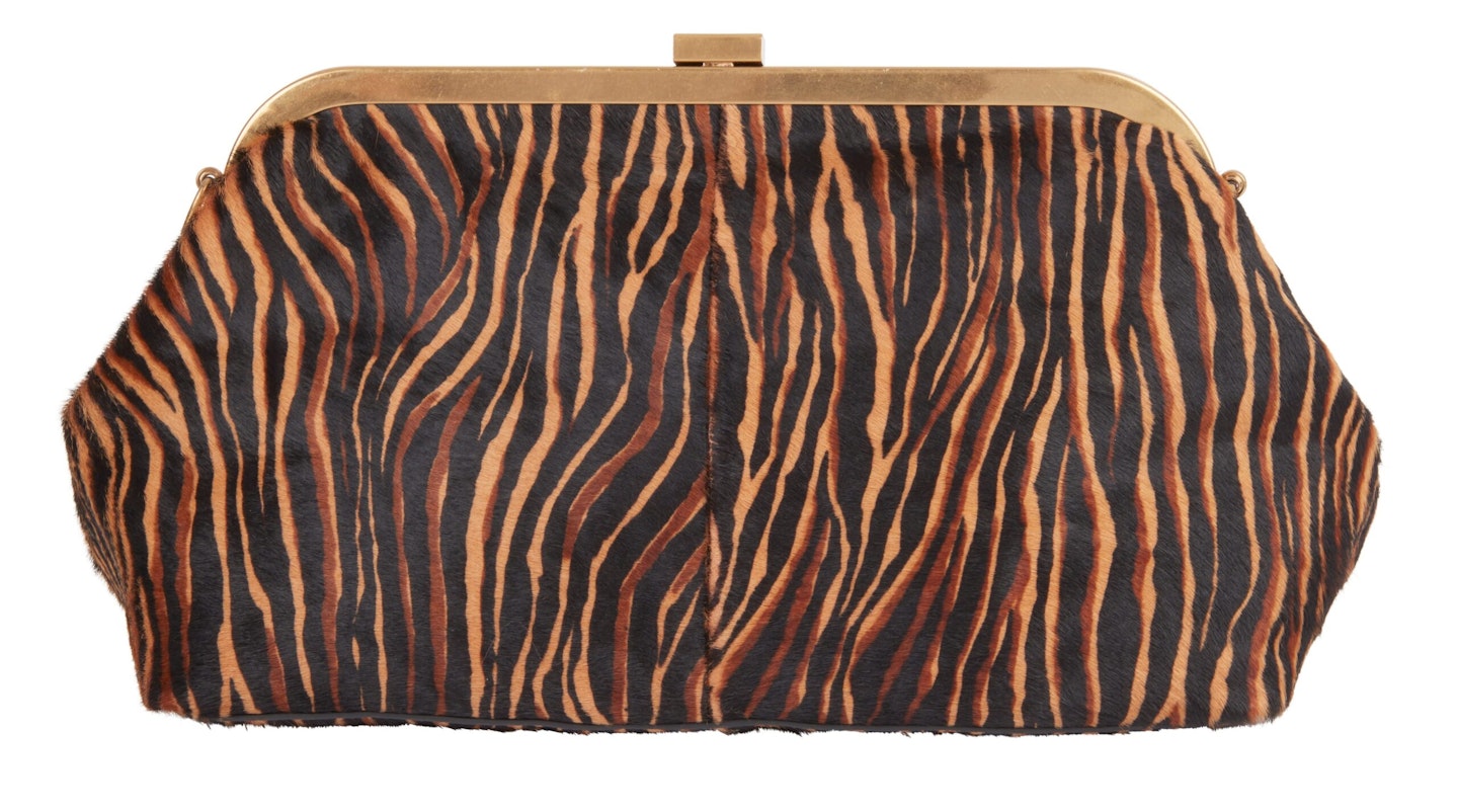 m&s x sienna miller tiger print bag