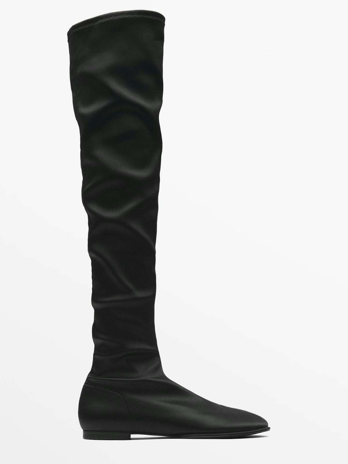 Flat Satin Boots