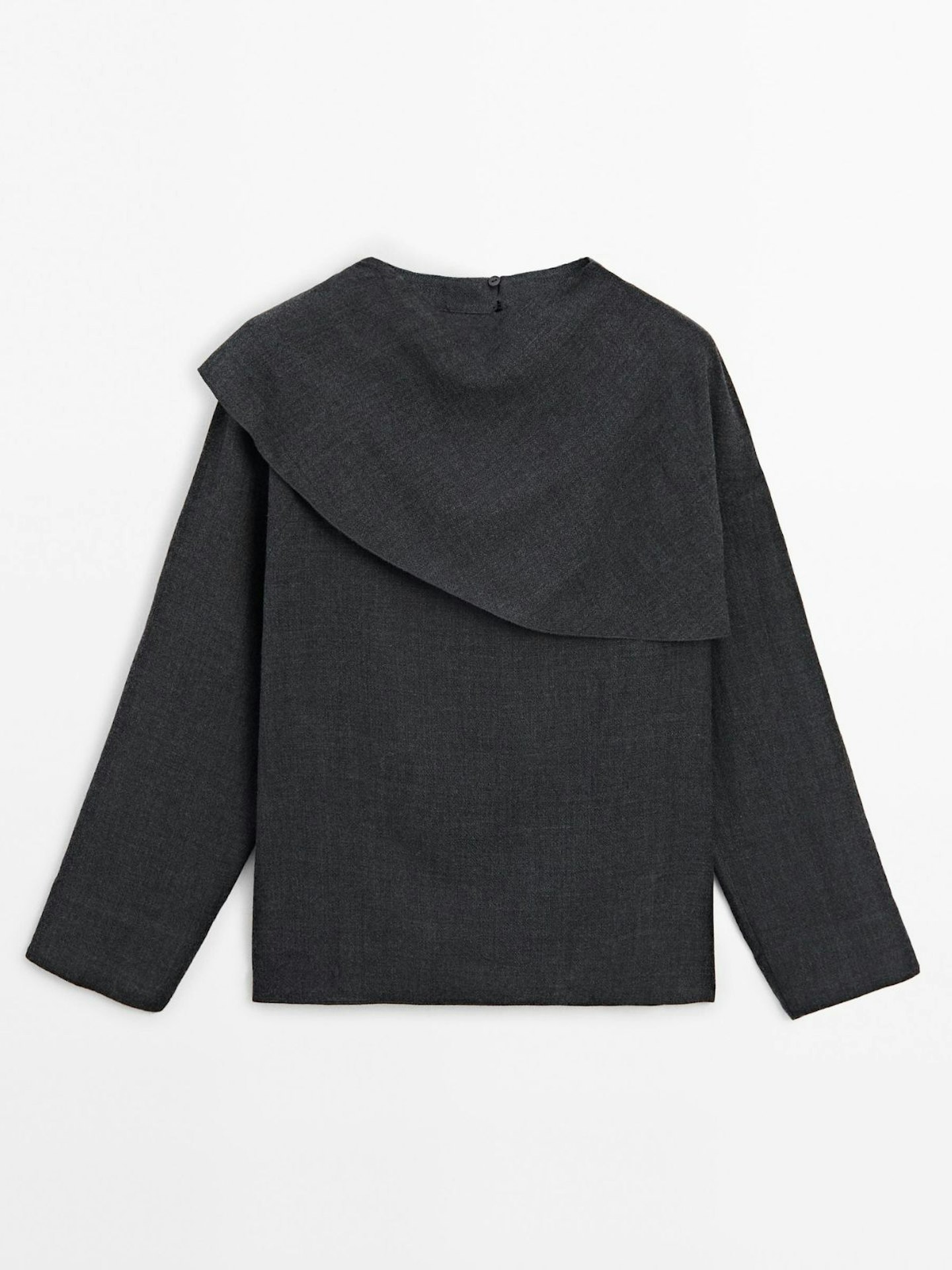 Wool Blend Cape Shirt