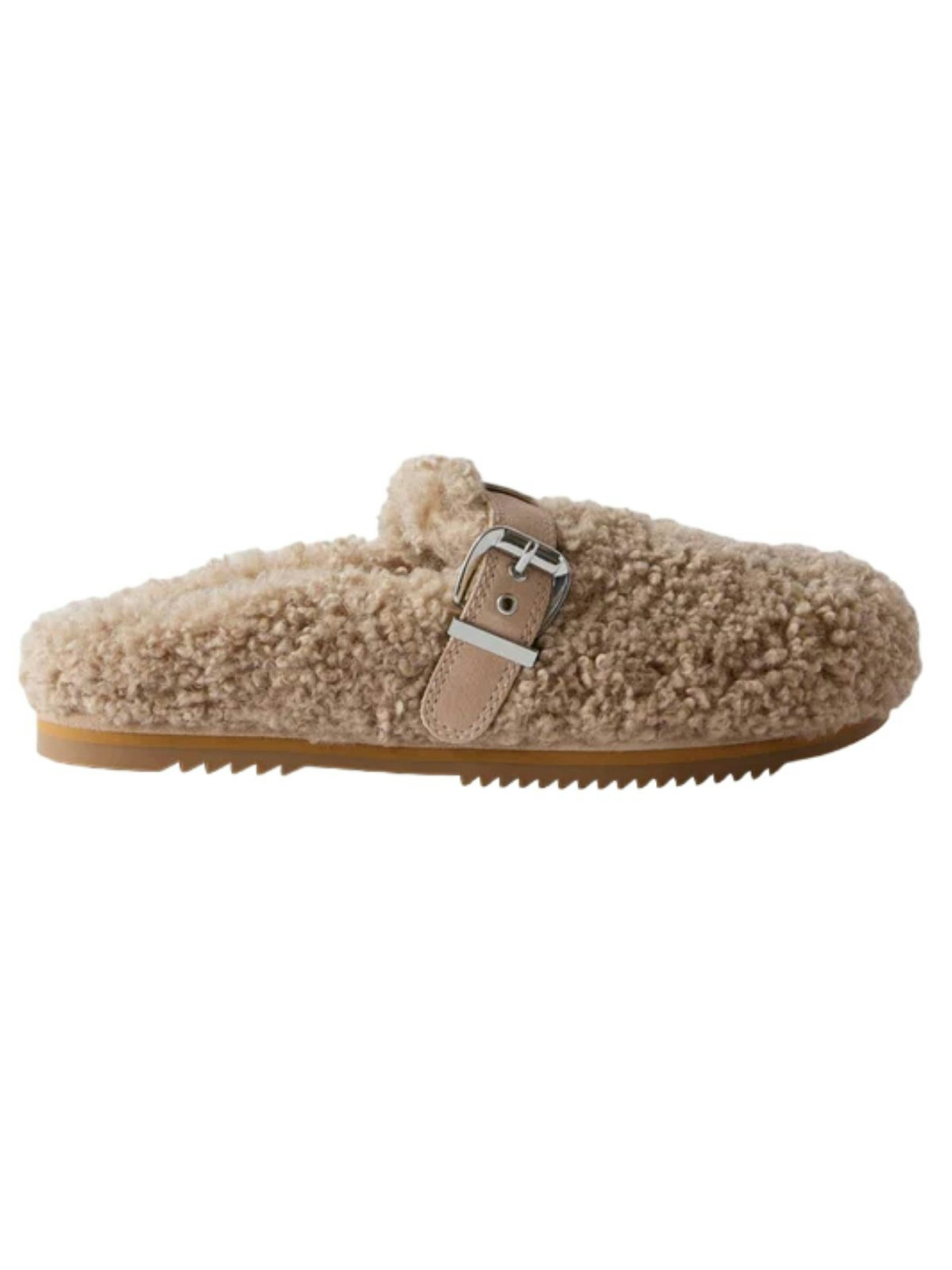 Mint Velvet Neutral Faux Borg Slippers