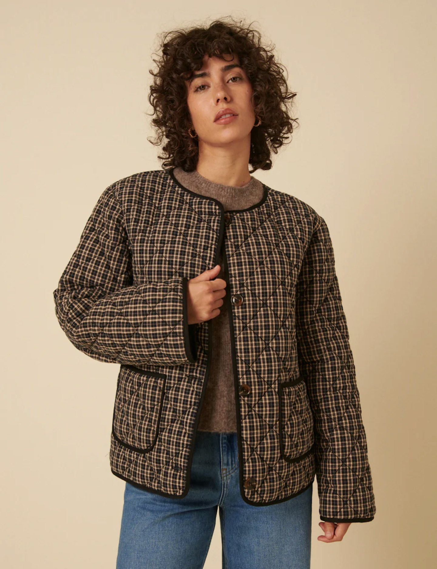 Nobody's Child, Black Check Quilted Jacket