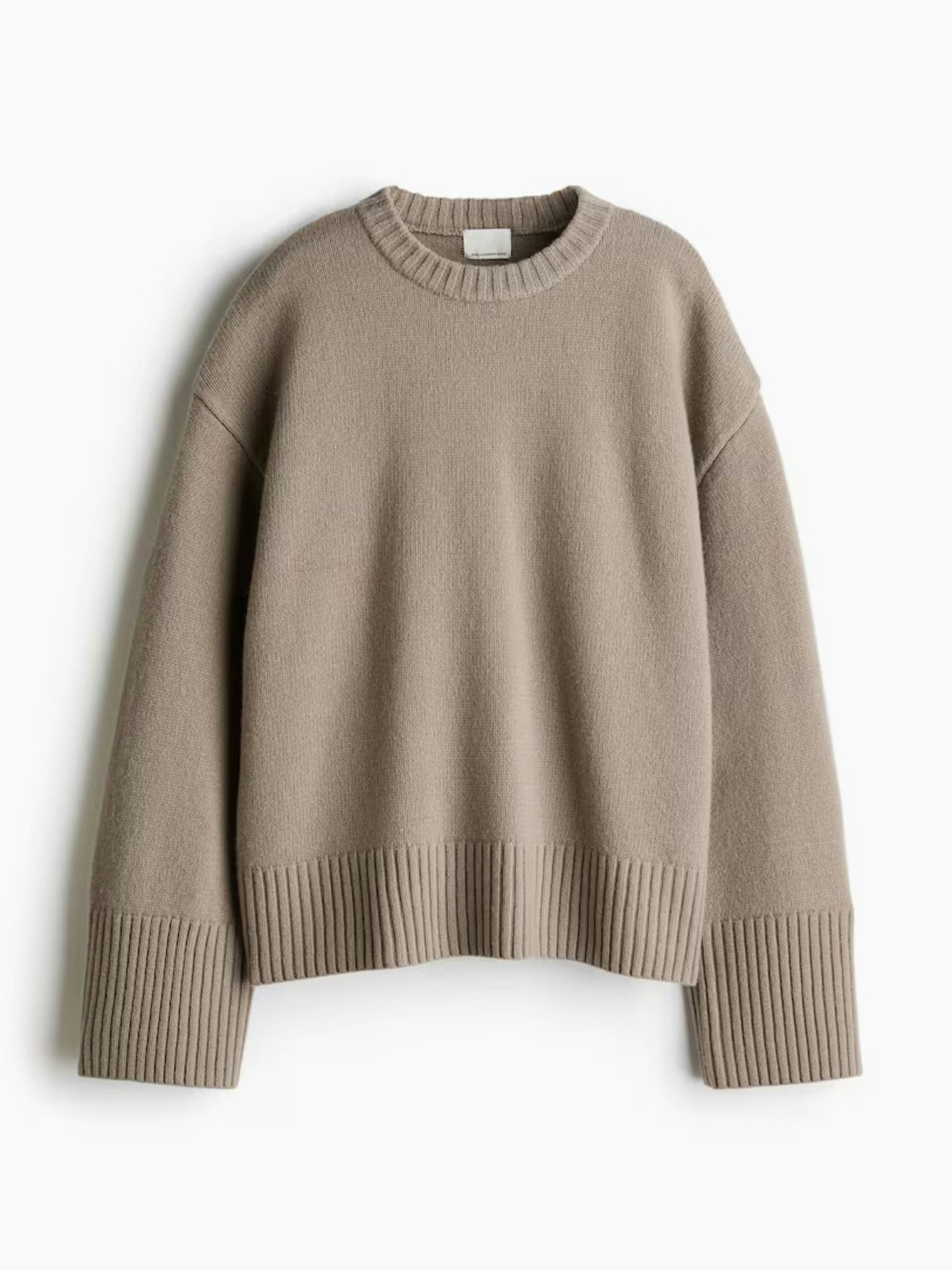 Oversized Cashmere-Blend Jumper - Greige