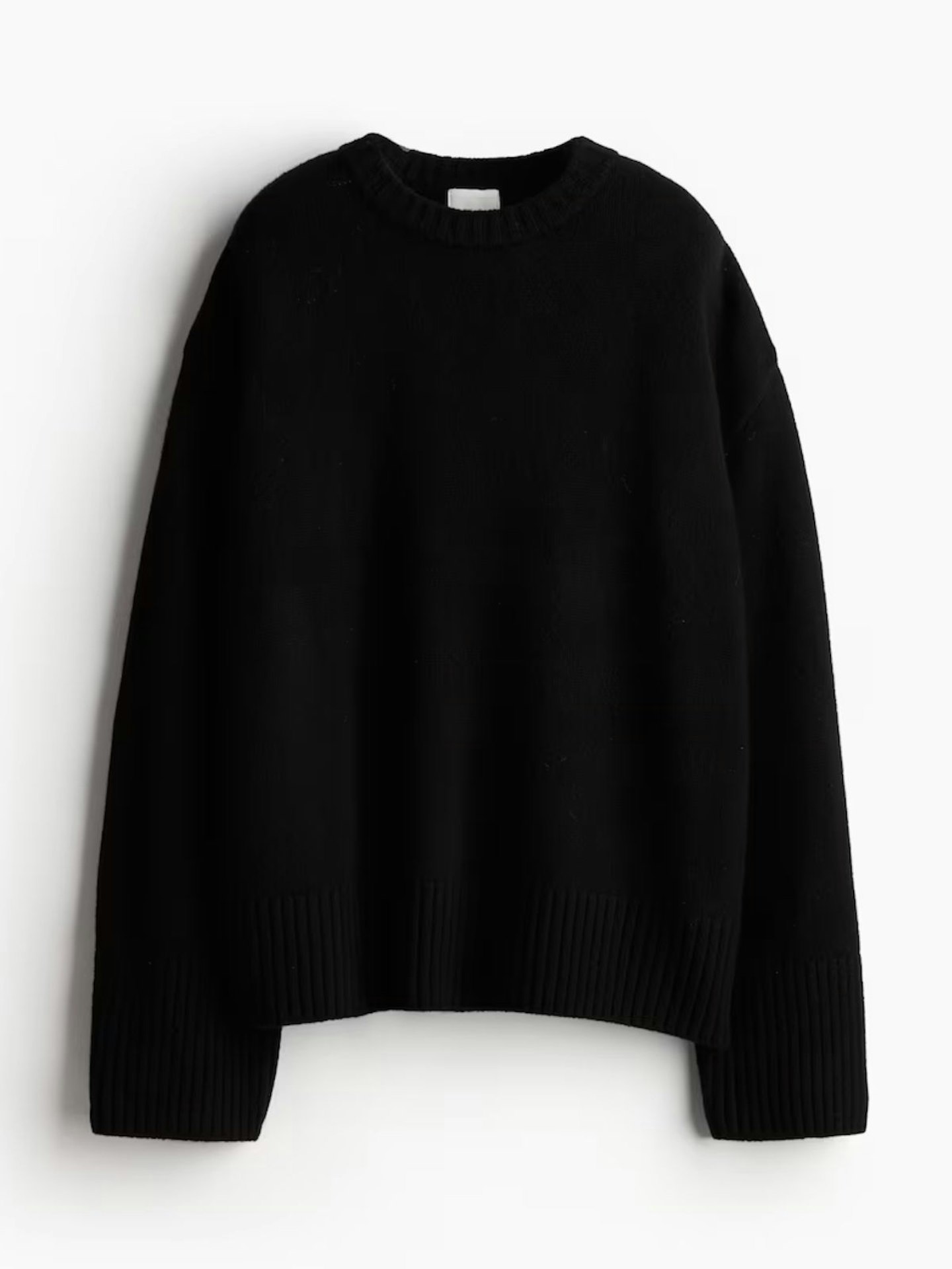 Oversized Cashmere-Blend Jumper - Black