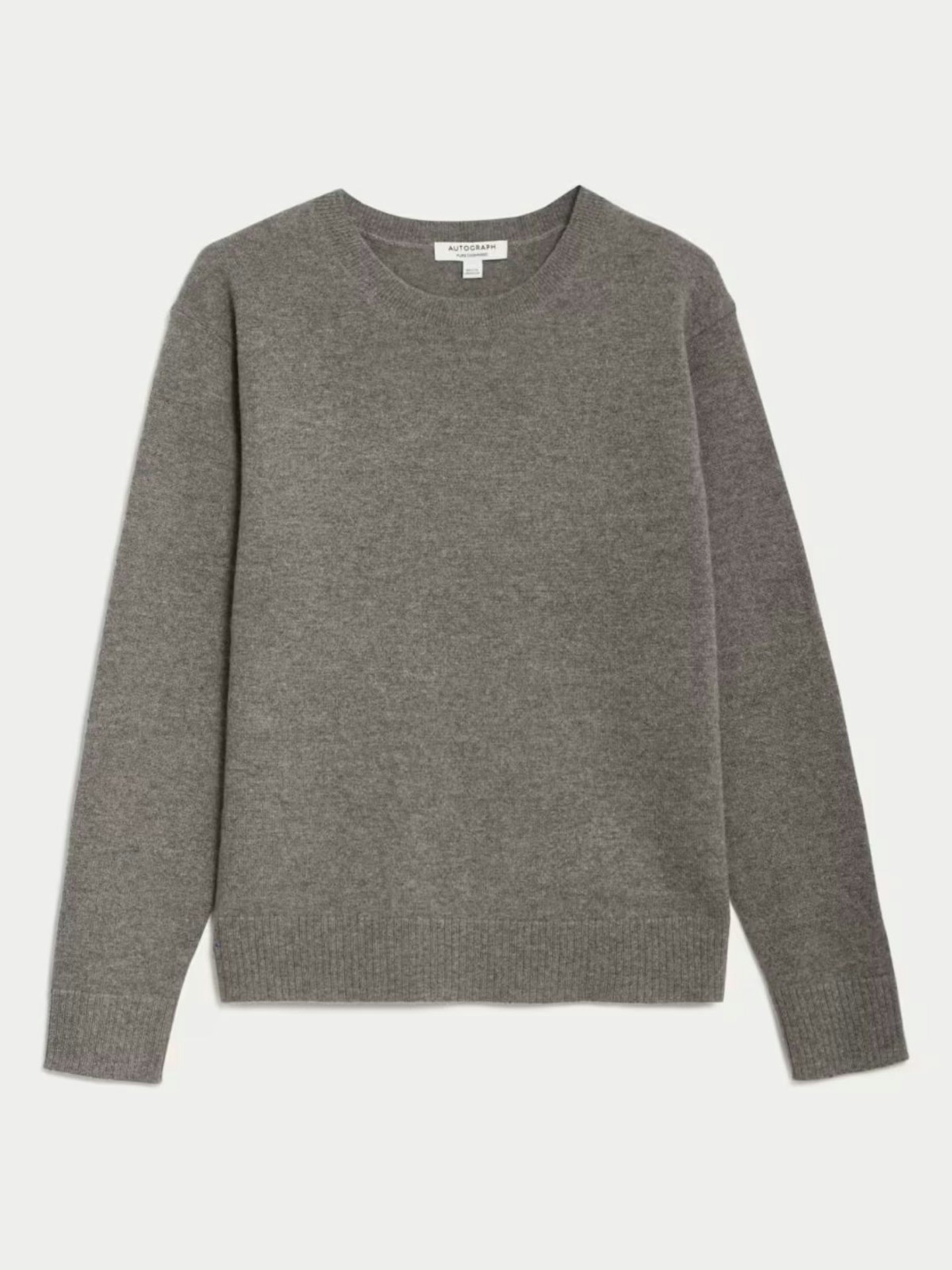 Pure Cashmere Textured Crew Neck Jumper