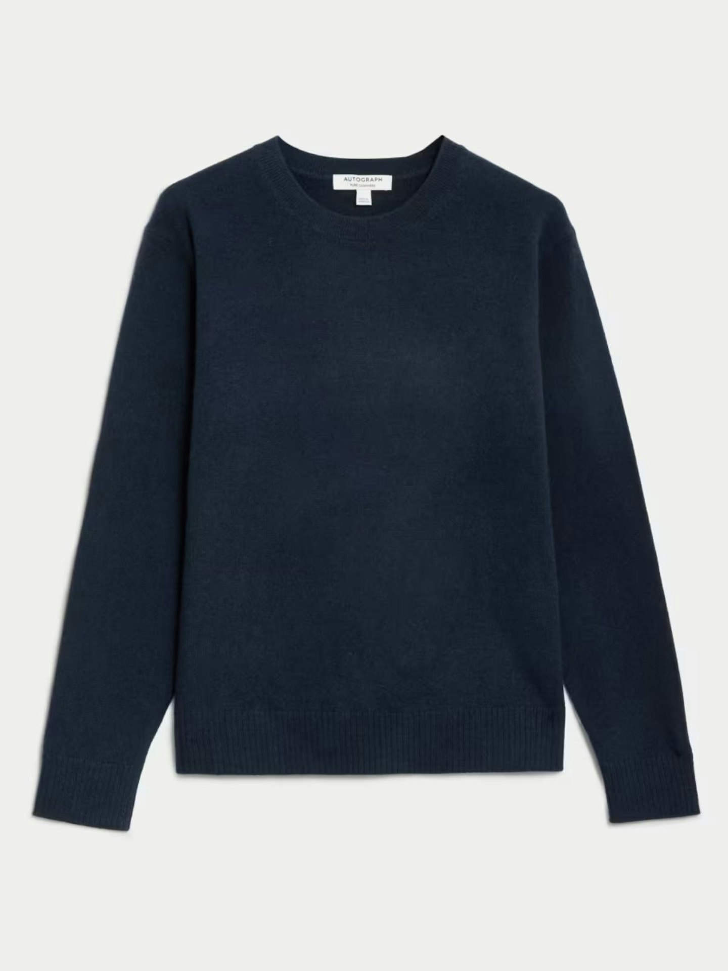 Pure Cashmere Textured Crew Neck Jumper