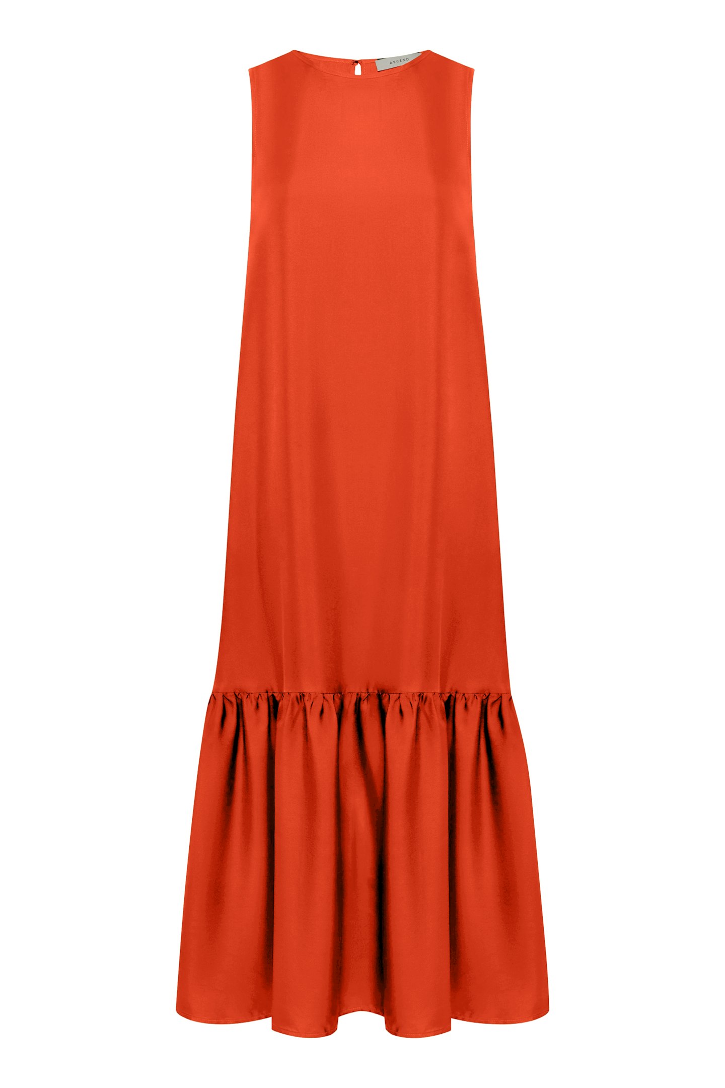 Asceno, Rhea Dress Persimmon Silk Charmeuse