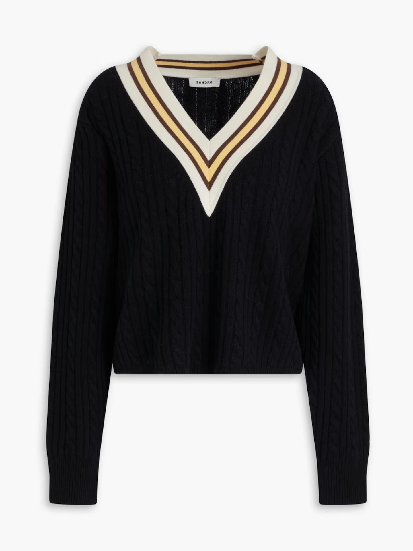 Sandro, Cable-Knit Wool And Cashmere-Blend Sweater