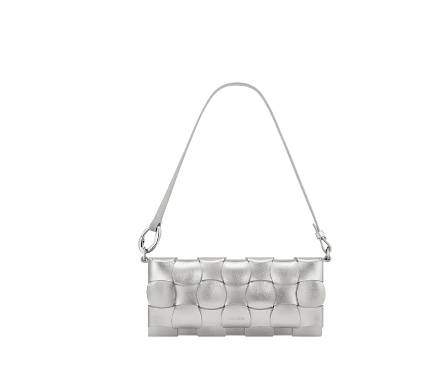 silver shoulder bag