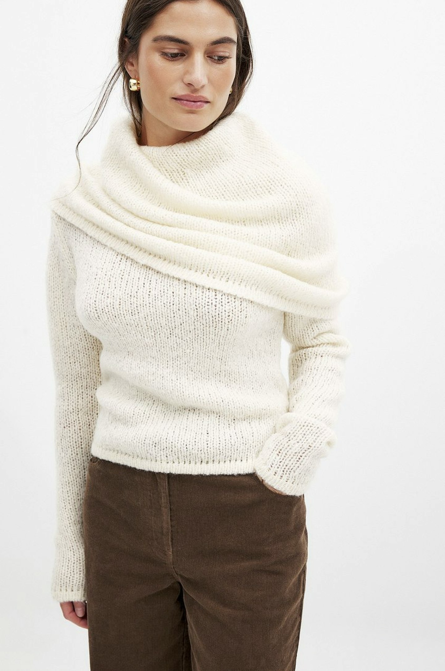 cream cowl neck jumper