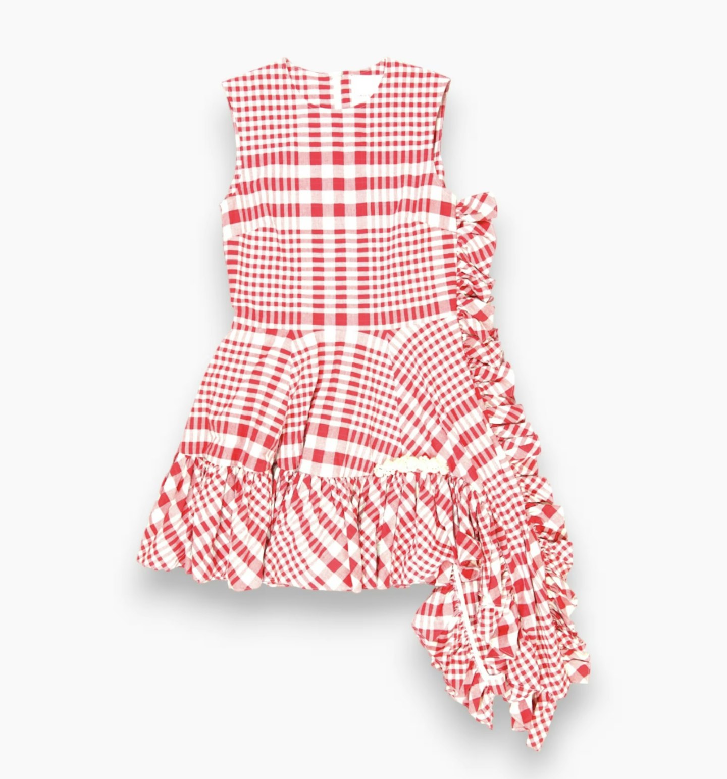 red and white checked dress