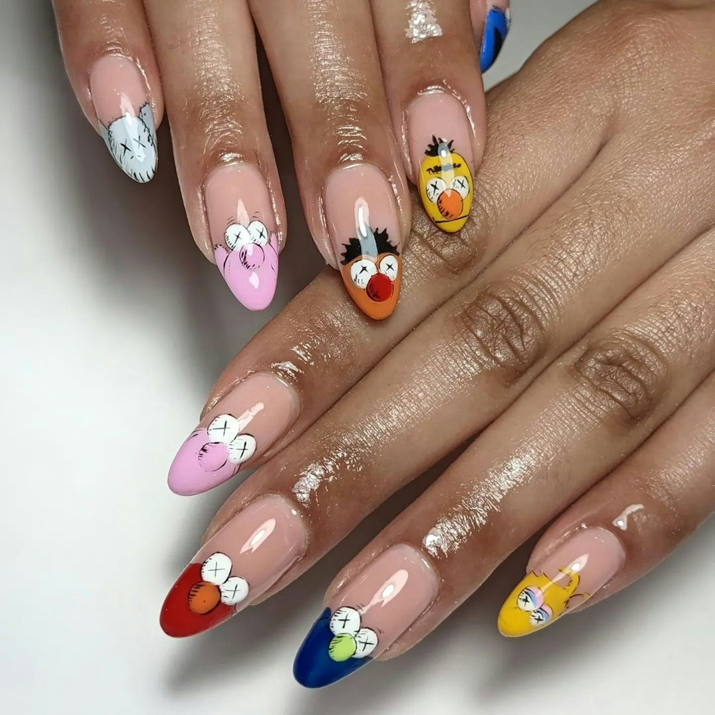 Cookie Monster X Kaws Halloween Nails