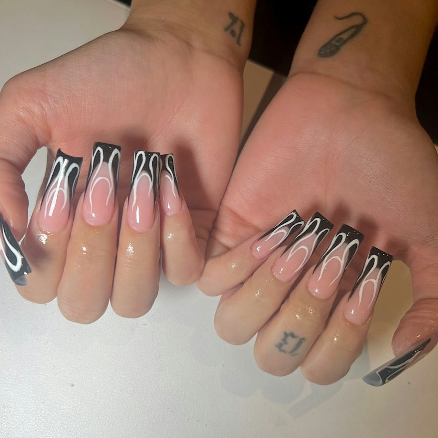 Flame Tip Halloween Nails