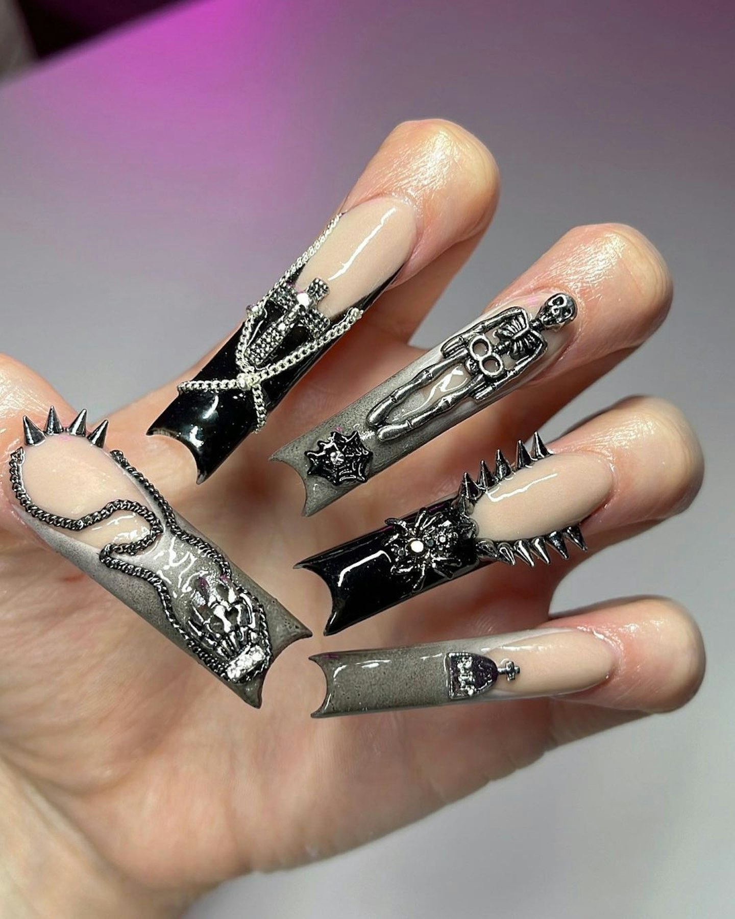 Spooky Metal Halloween Nails