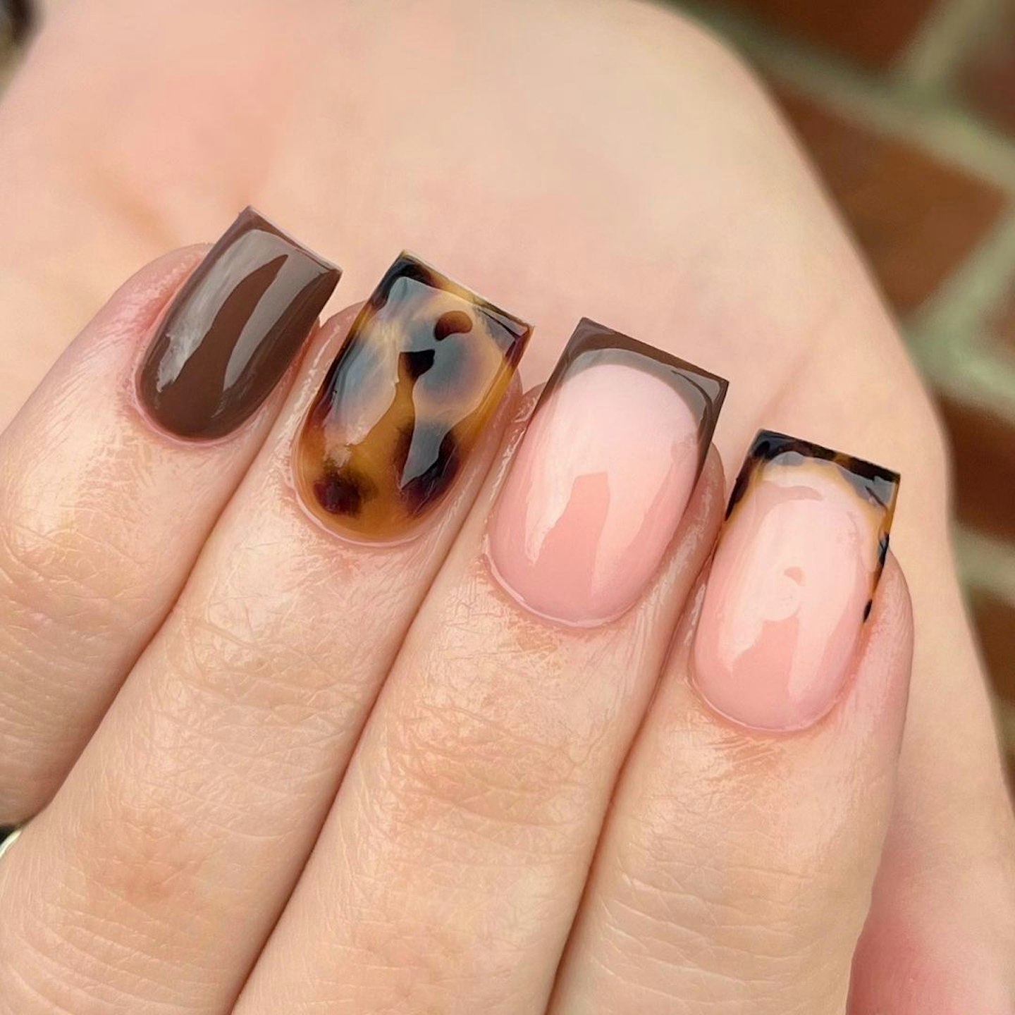 Tortoise Shell Halloween Nails