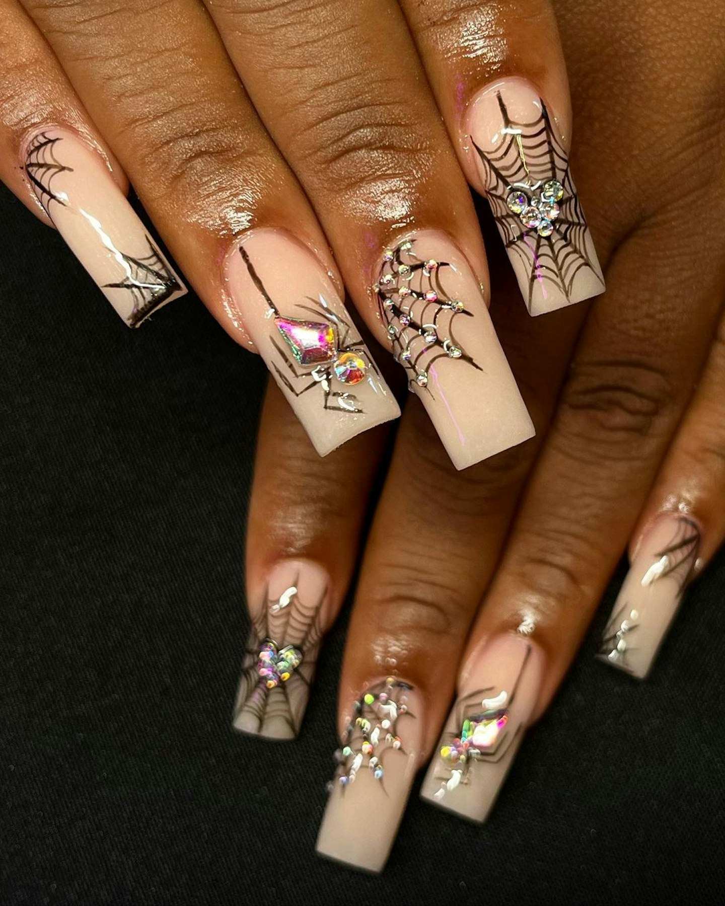 Spider Web Halloween Nails