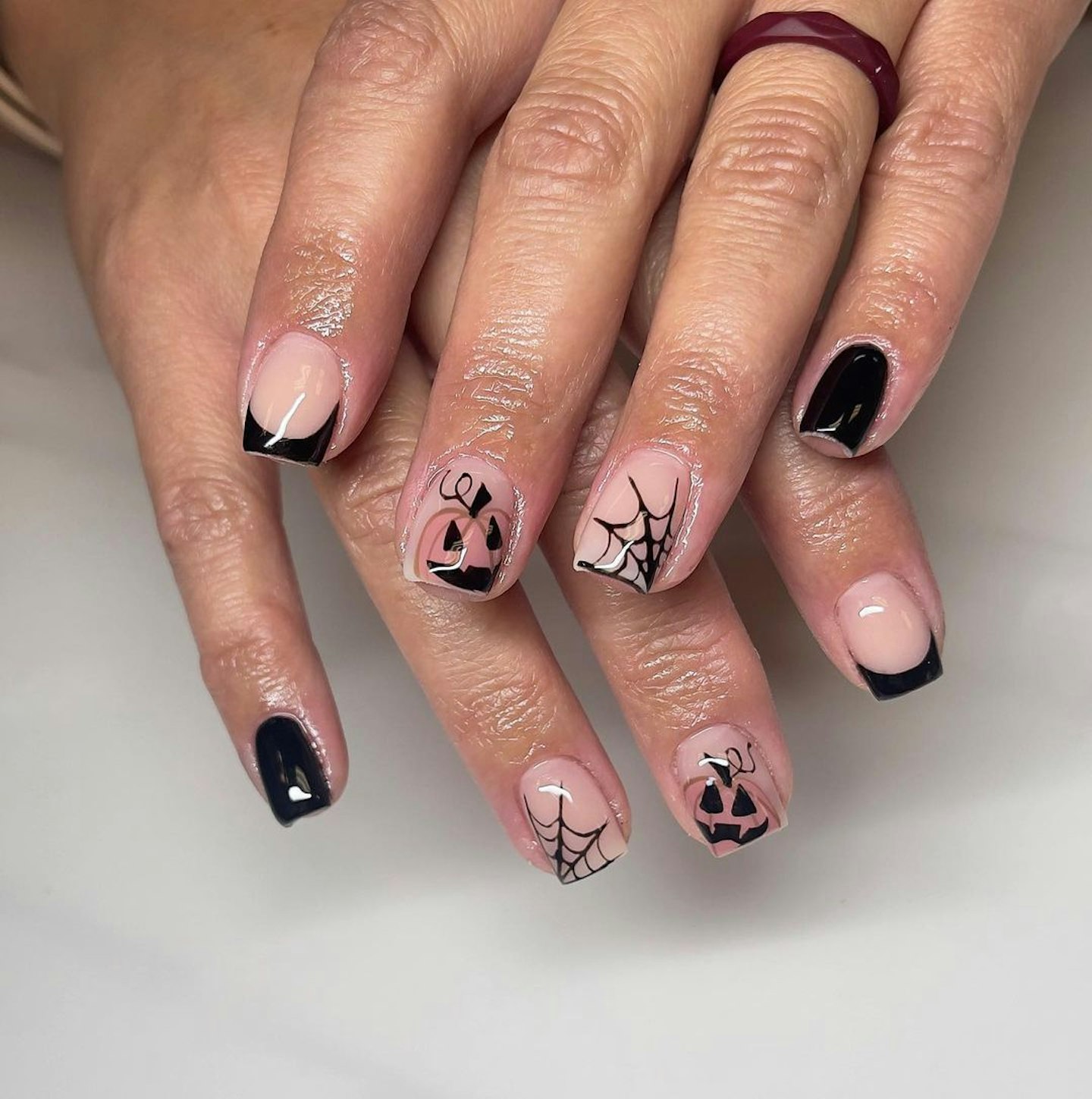 Short Spooky Freestyle Halloween Nails