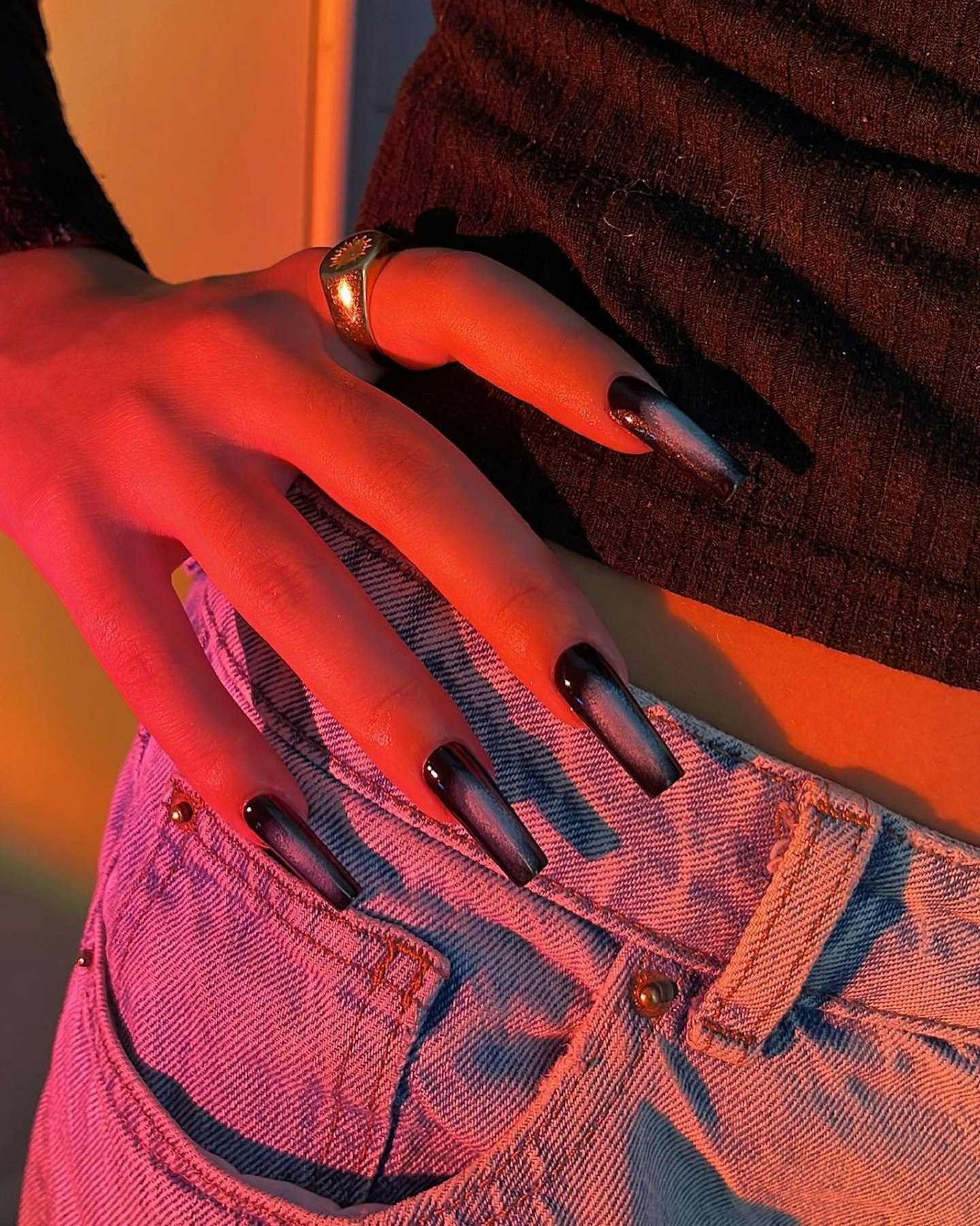 Long Aura Halloween Nails