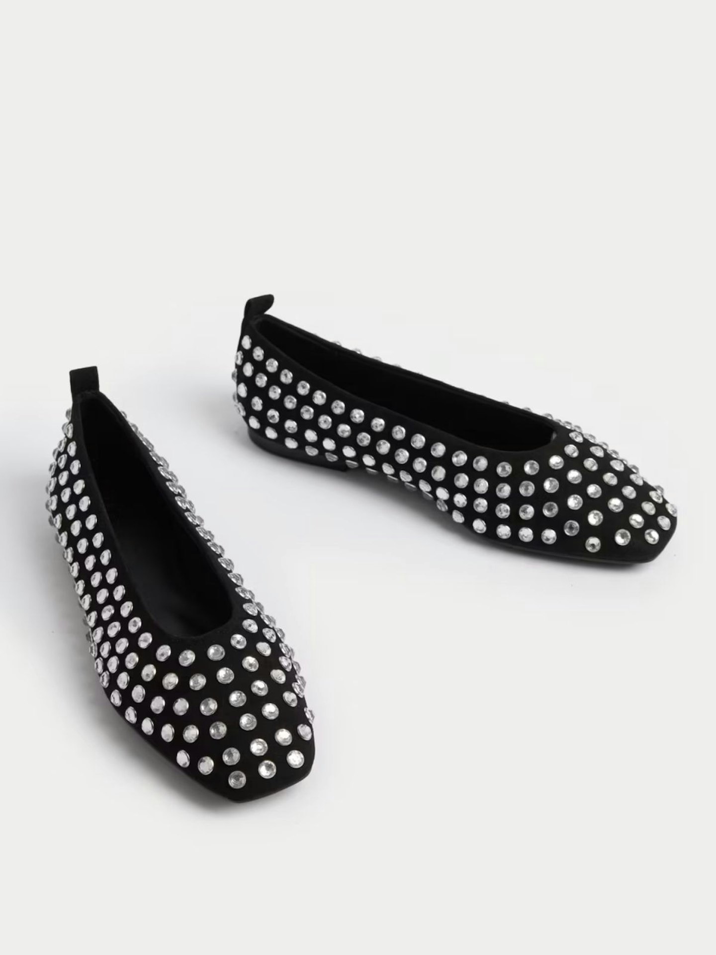 Sparkle Flat Square Toe Ballet Pumps