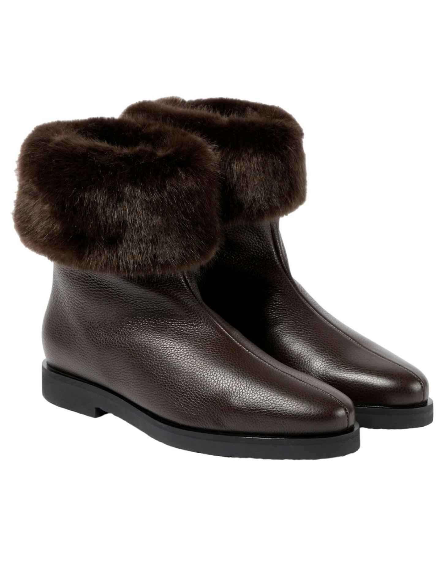 Toteme, The Off-Duty Faux Fur-Lined Leather Boots