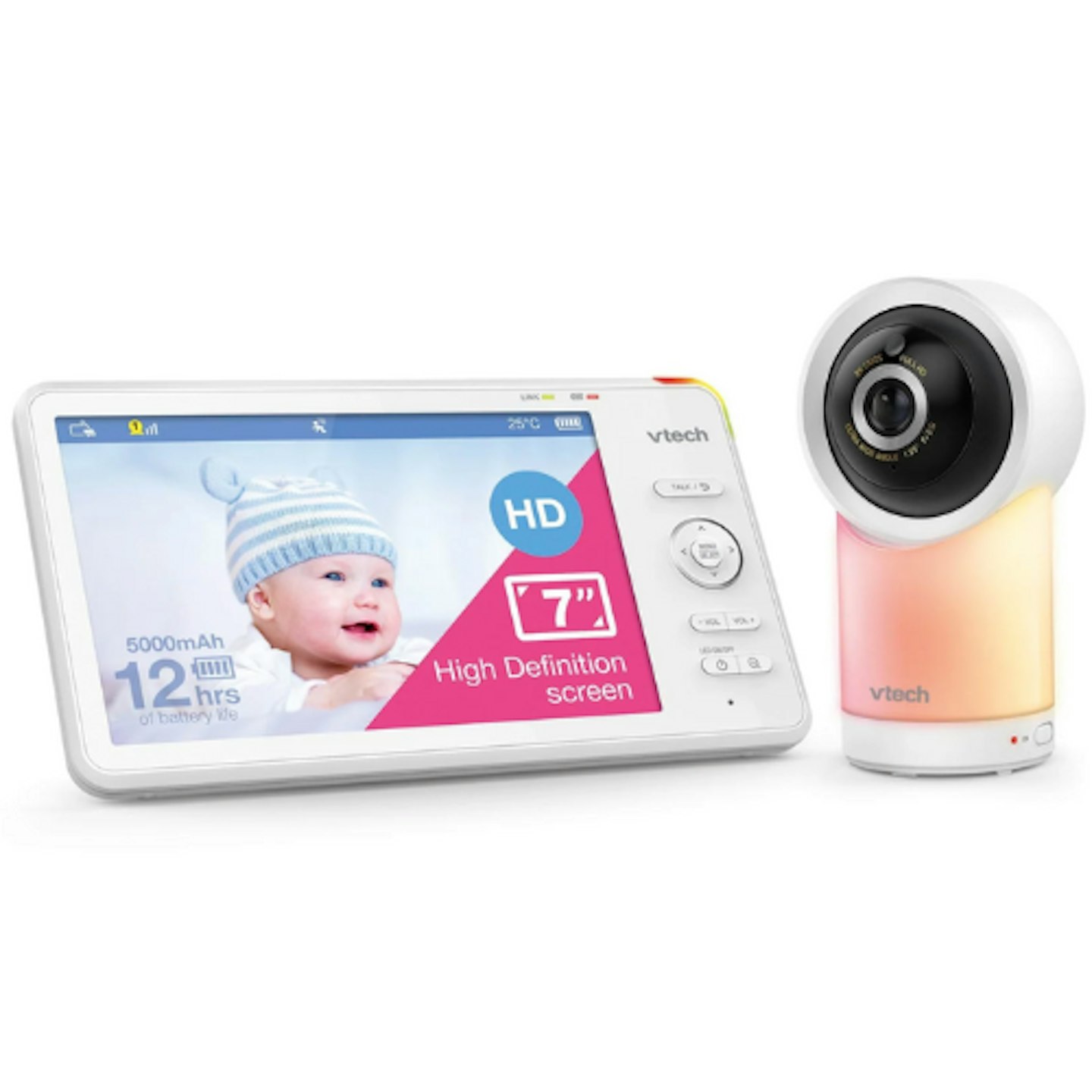 VTech RM7766HD 7 Smart Pan and Tilt Baby Monitor in White