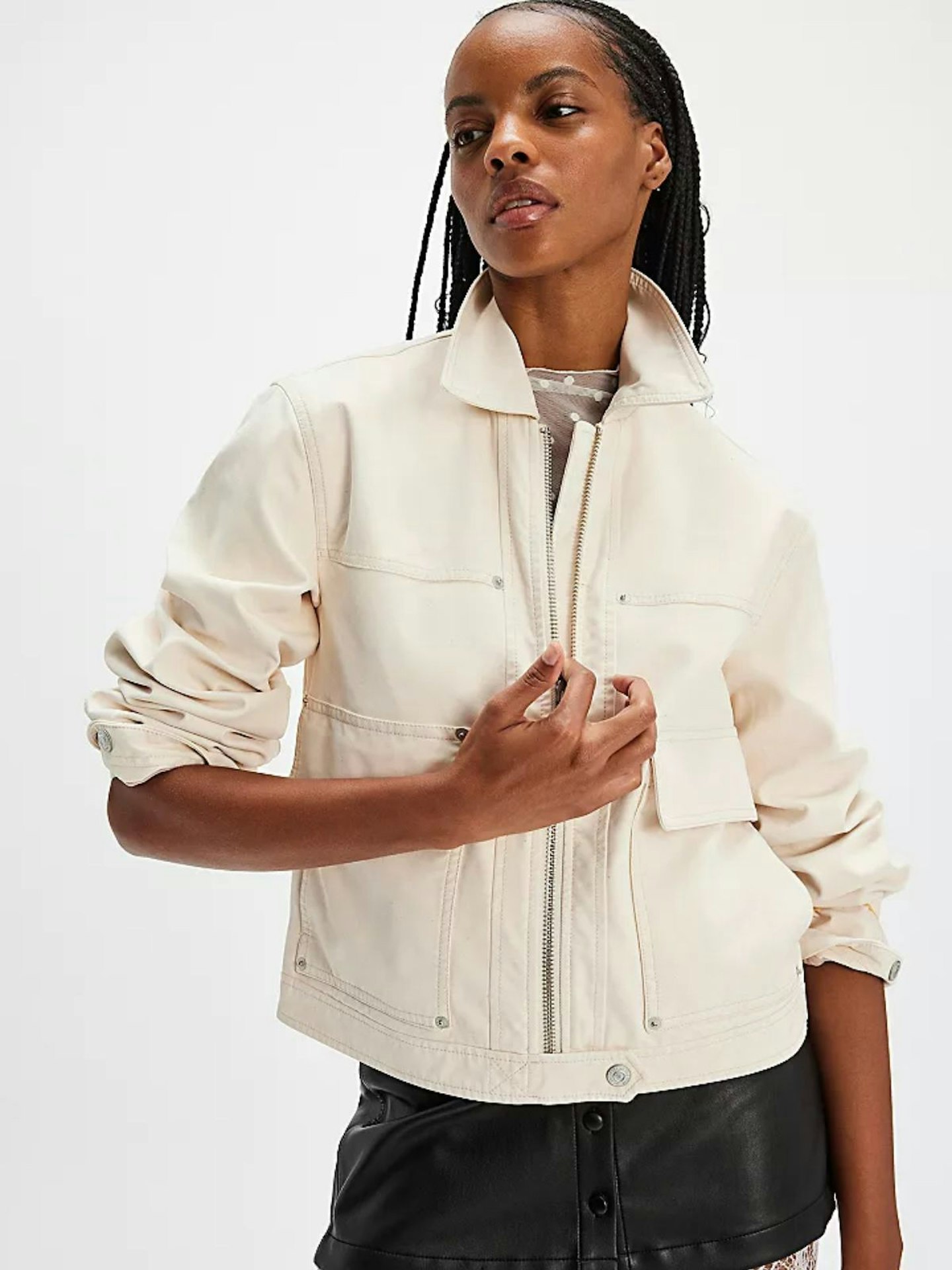 We The Free Blair Vegan Suede Jacket - Sea Salt