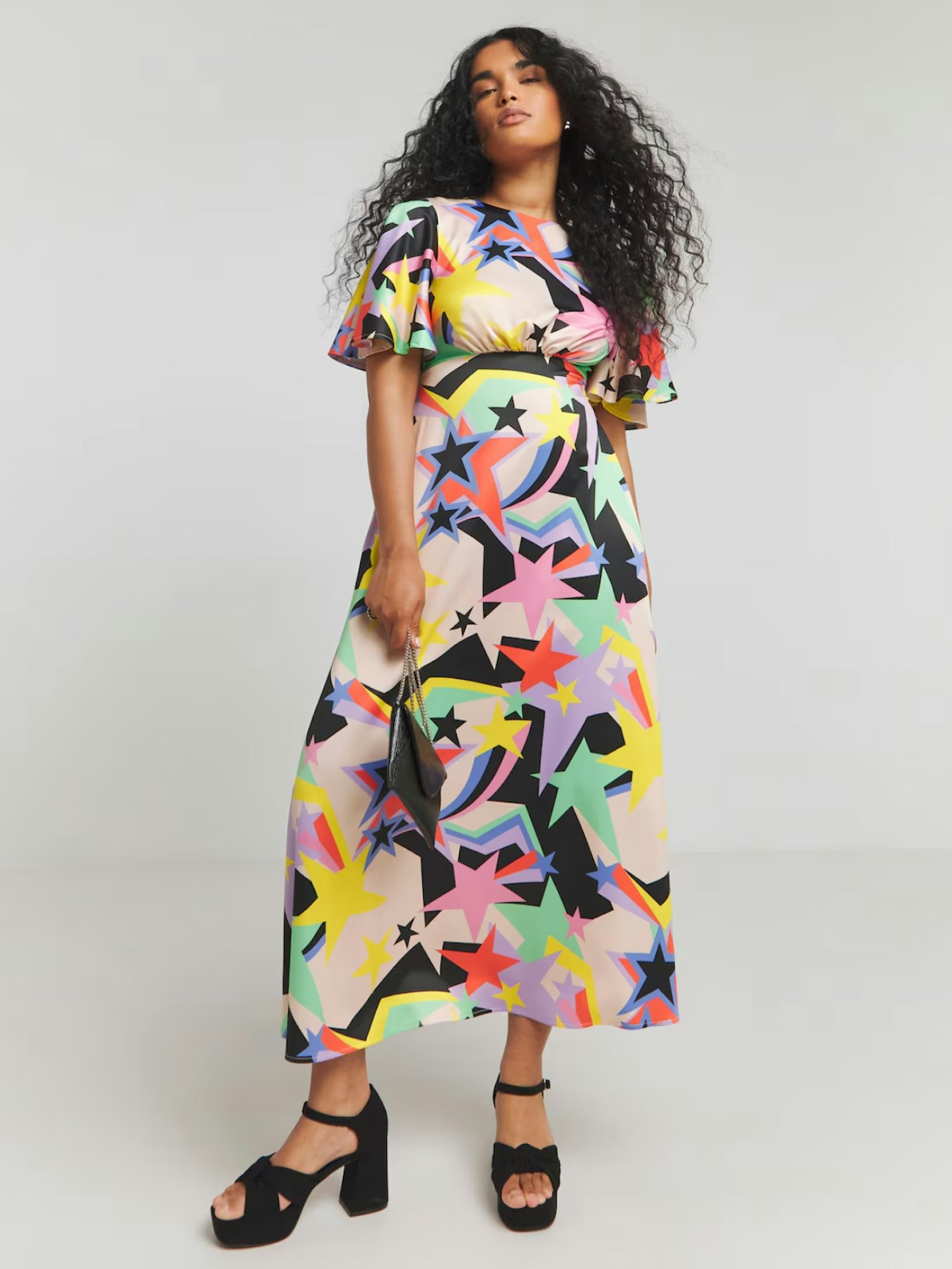 Simply Be, Twisted Wunder Ziggy Star Satin Maxi Dress