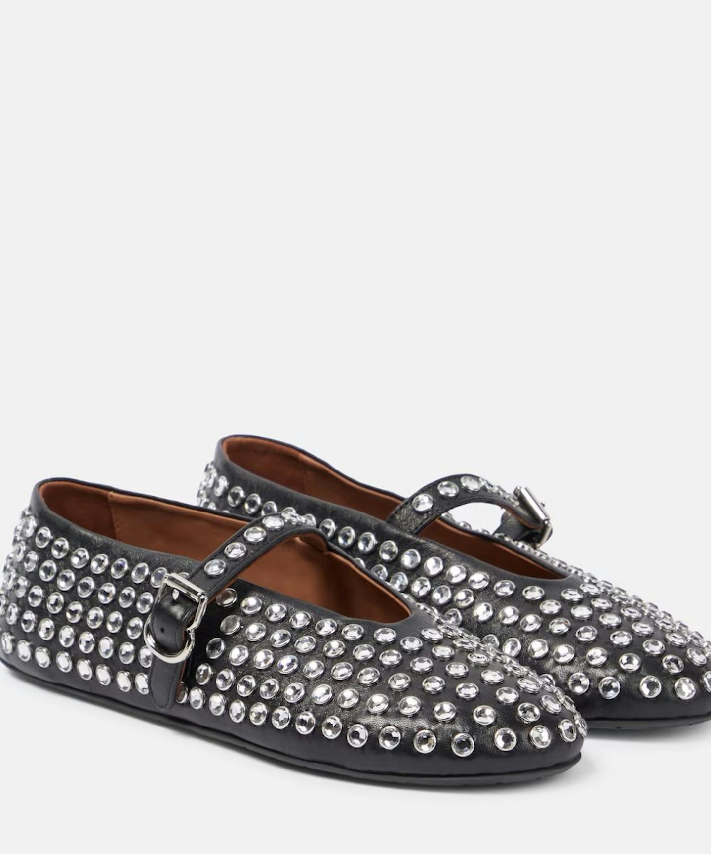 Alaïa Embellished Leather Ballet Flats