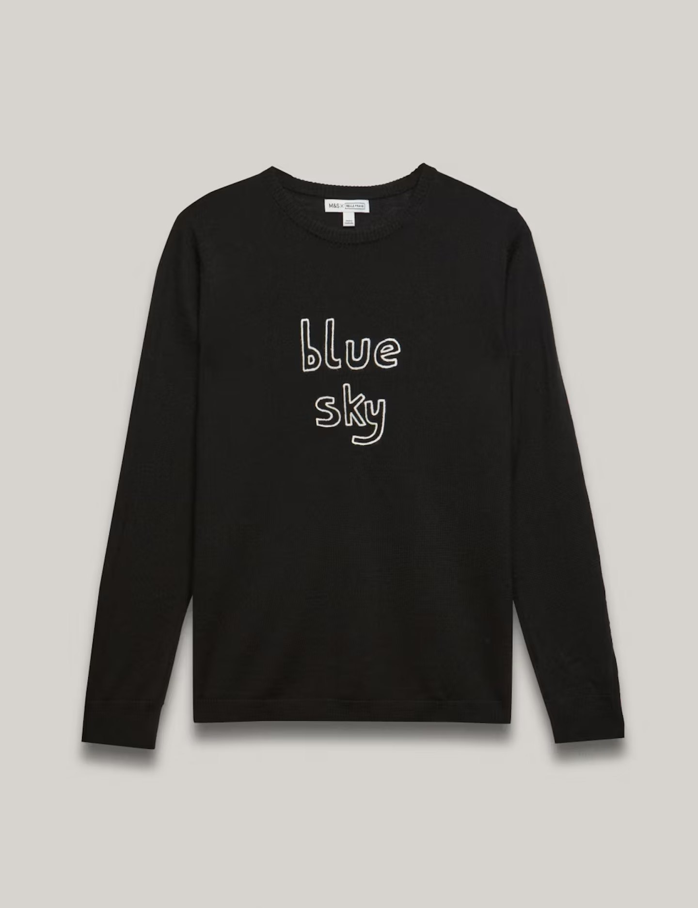 m&s x bella freud blue sky jumper